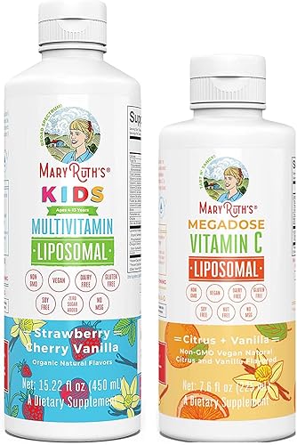 Miniatura 1 de Paquete liposomal y liposomal líquido multivitamínico para niños de MaryRuth's  Apoyo inmunológico  Salud cognitiva  bienestar general  Puede