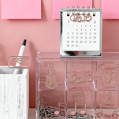 Miniatura 9 de Decorative Cute Gold Paper Clips for Girls Planner Journal, 30pcs Fancy Small Binder Mara Charms PaperClips Assorted Index Accessories with Pink