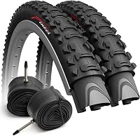 Fincci Összehajtható MTB Kerékpár Gumi Szett 26 x 1.95 colos (50-559) Belső Tömlővel - Presta 48mm Szeleppel Hegyikerékpárhoz, E-Bike-hoz 1