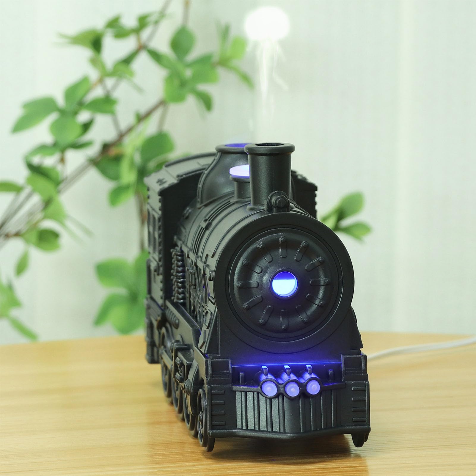 Diffusore di Oli Essenziali, Forma a Treno da 300 Ml 2 modalità di Illuminazione Aromaterapia Umidificatore a Nebbia Fredda con Telecomando per Camera da Letto Desktop da (Spina