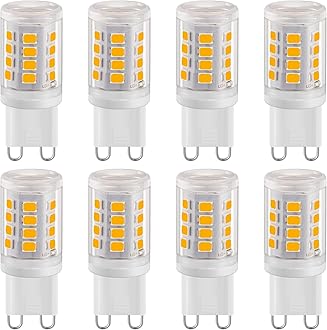 G9 LED Light Bulbs, 2W Warm White 2700K, Not Dimmable, 28W Halogen Equivalent, 360° Beam Angle, Non-Flicker, AC 220-240V, for Home Lighting, 8 Pack [Energy Class E]