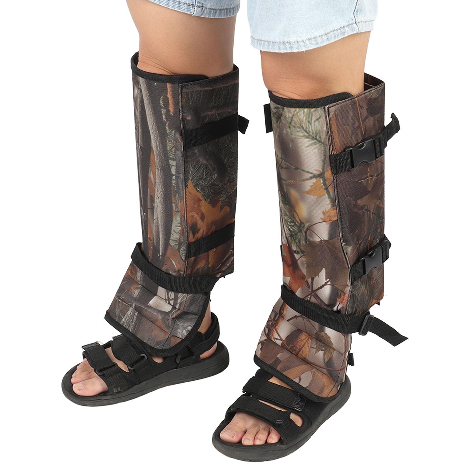 AMONIDA Guêtres Serpent Imperméables et Réglables, Protège-Jambes Inférieurs pour la Randonnée et Les Aventures dans la Jungle, en Tissu Oxford Durable, Paquet de 2