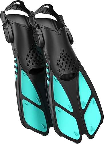 COZIA DESIGN Aletas de natación ajustables  Aletas de esnórquel para natación de regazo, tamaño de viaje, aletas de buceo para esnórquel para