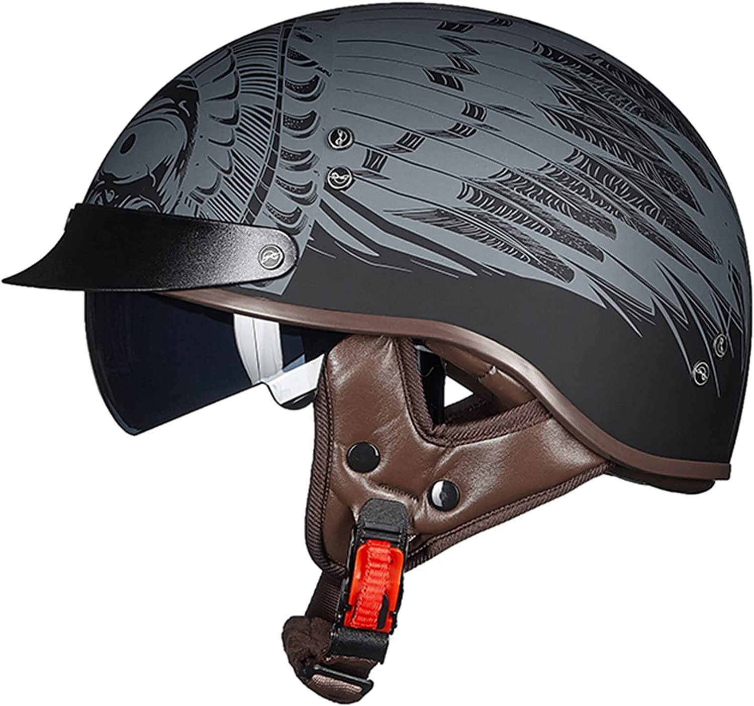 Retro Halbschalenhelm Mit Brille LHBM Retro Oldtimer Halbschale Jet ...