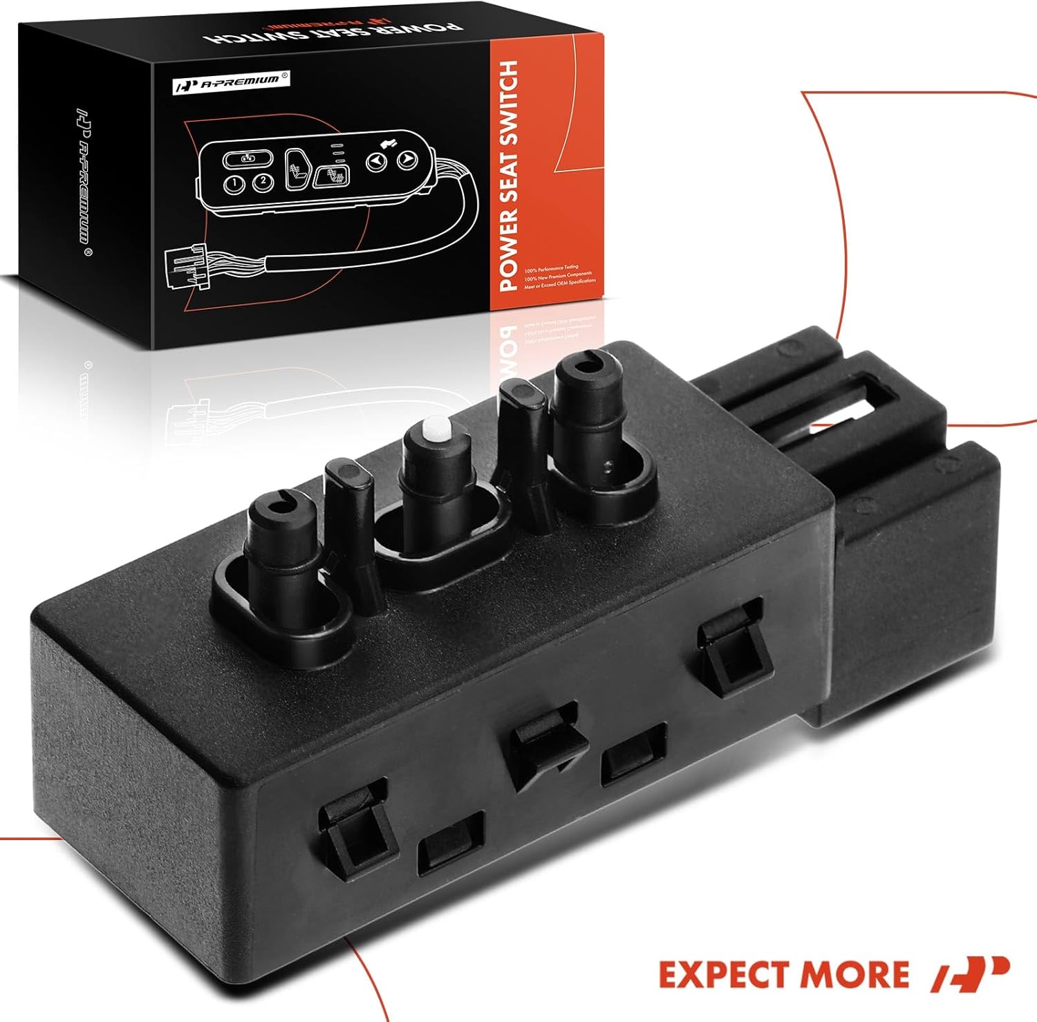 A-Premium Power Seat Adjuster Switch Compatible with Chrysler PT Cruiser 2006-2010 & Dodge Ram 1500 2006-2008, Ram 2500/Ram 3500 2006, Left Driver Side, Replace# 4602697AA, 4671979AA