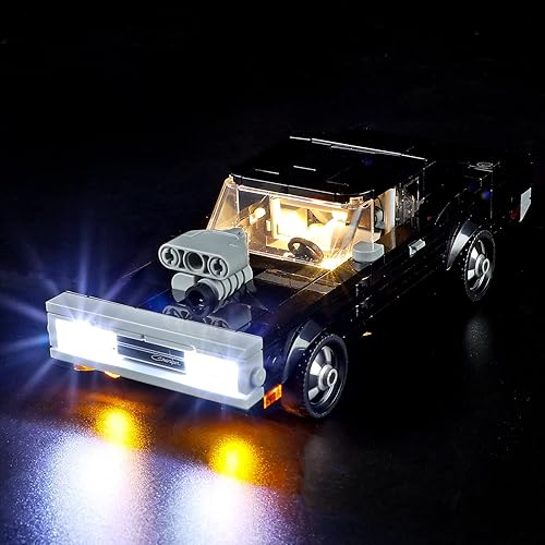 YEABRICKS Luz LED para Lego-76912 Speed Champions Fast & Furious 1970 Dodge Charger R/T Modelo de bloques de construcción (juego de Lego no incluido)