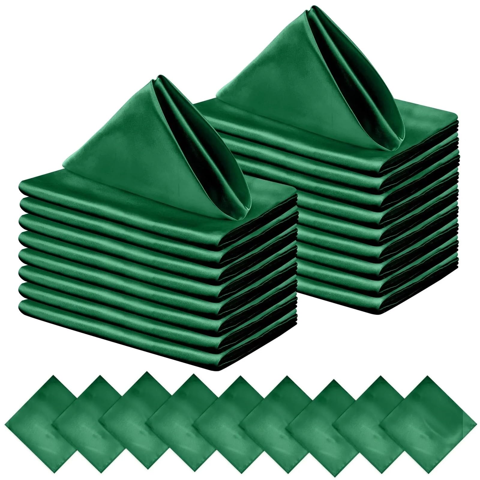 Cotton Table Napkins, 60 Pack 30x30cm Silky Satin Square Multicolor(60pcs Green)