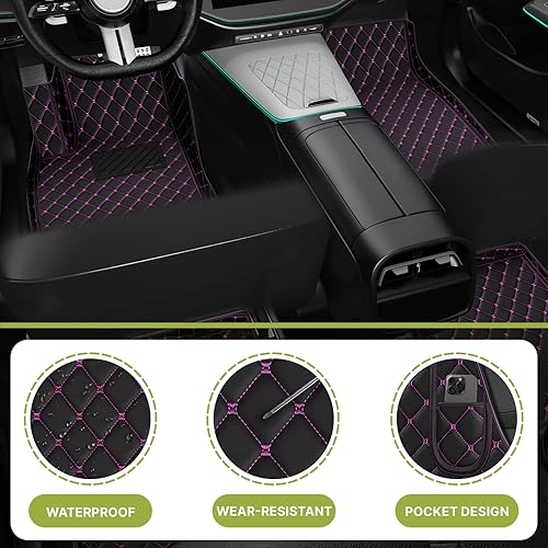 Miniatura 8 de Alfombrillas de automóvil aptas para Dodge Charger 2007-2022, fabricación a medida, forros de cuero antideslizantes para todo tipo de clima