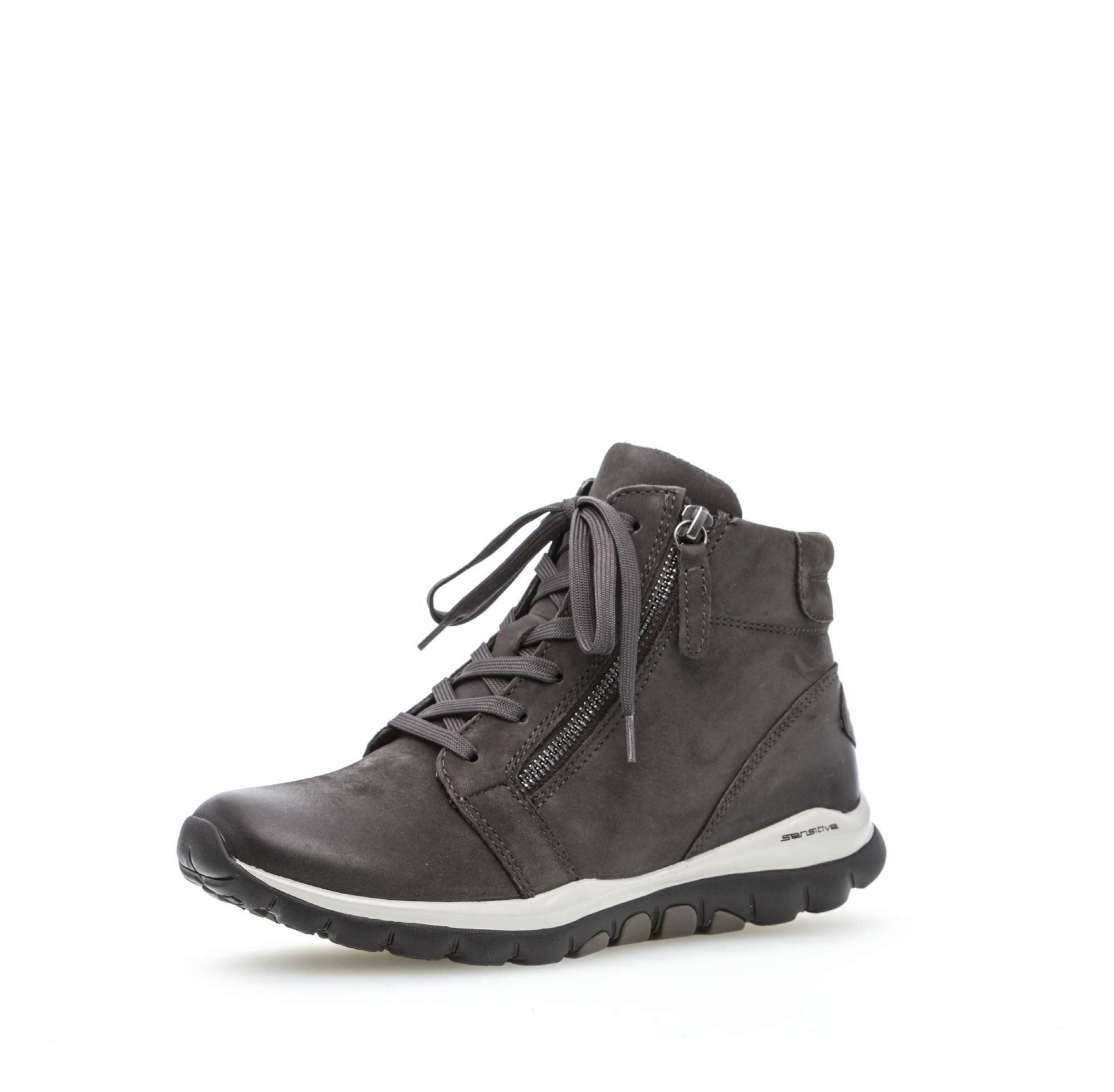 Gabor Damen Stiefeletten, Frauen Ankle Boots,Übergrößen,Optifit- Wechselfußbett, reißverschluss Ladies feminin,Dark-Grey (Mel.),37.5 EU / 4.5 UK