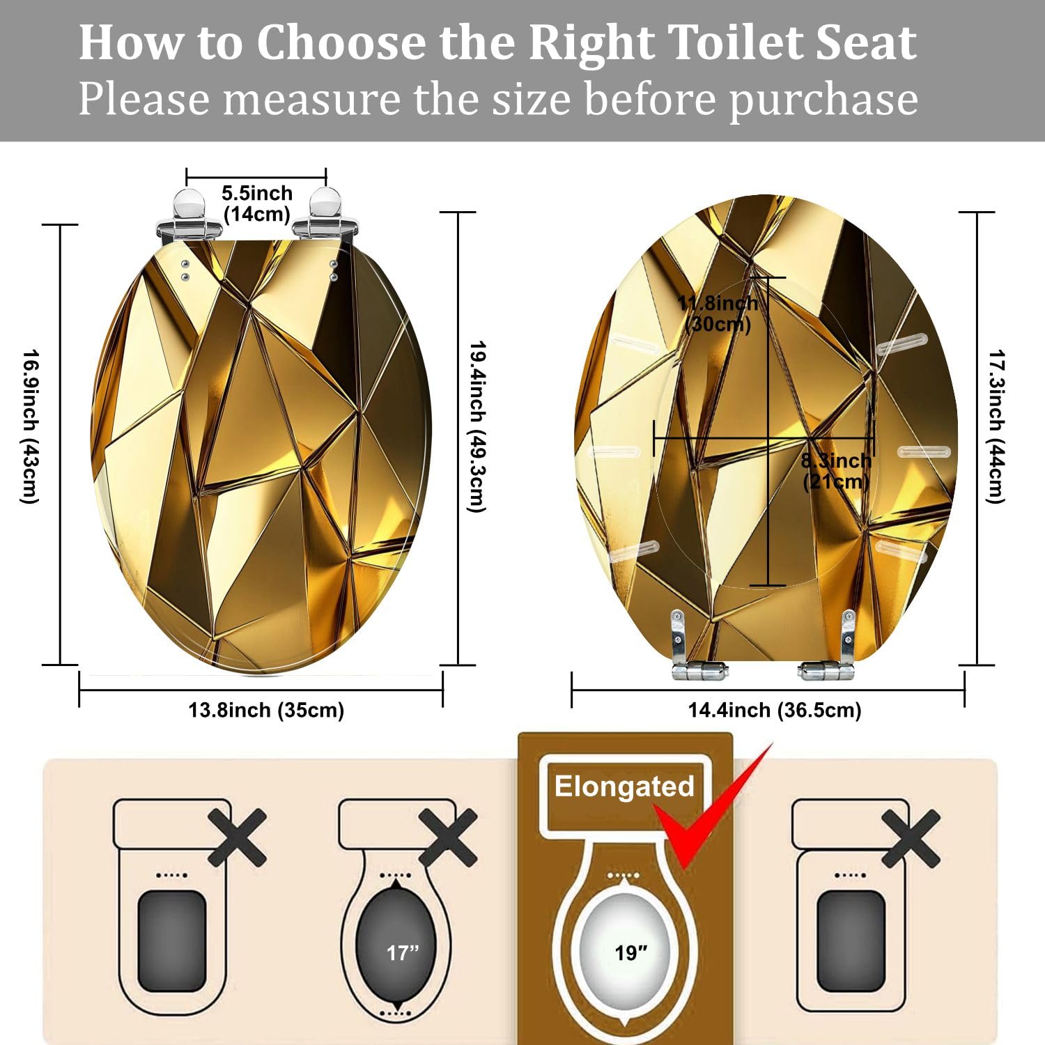 Sedile WC generico ovale allungato in resina per bagno