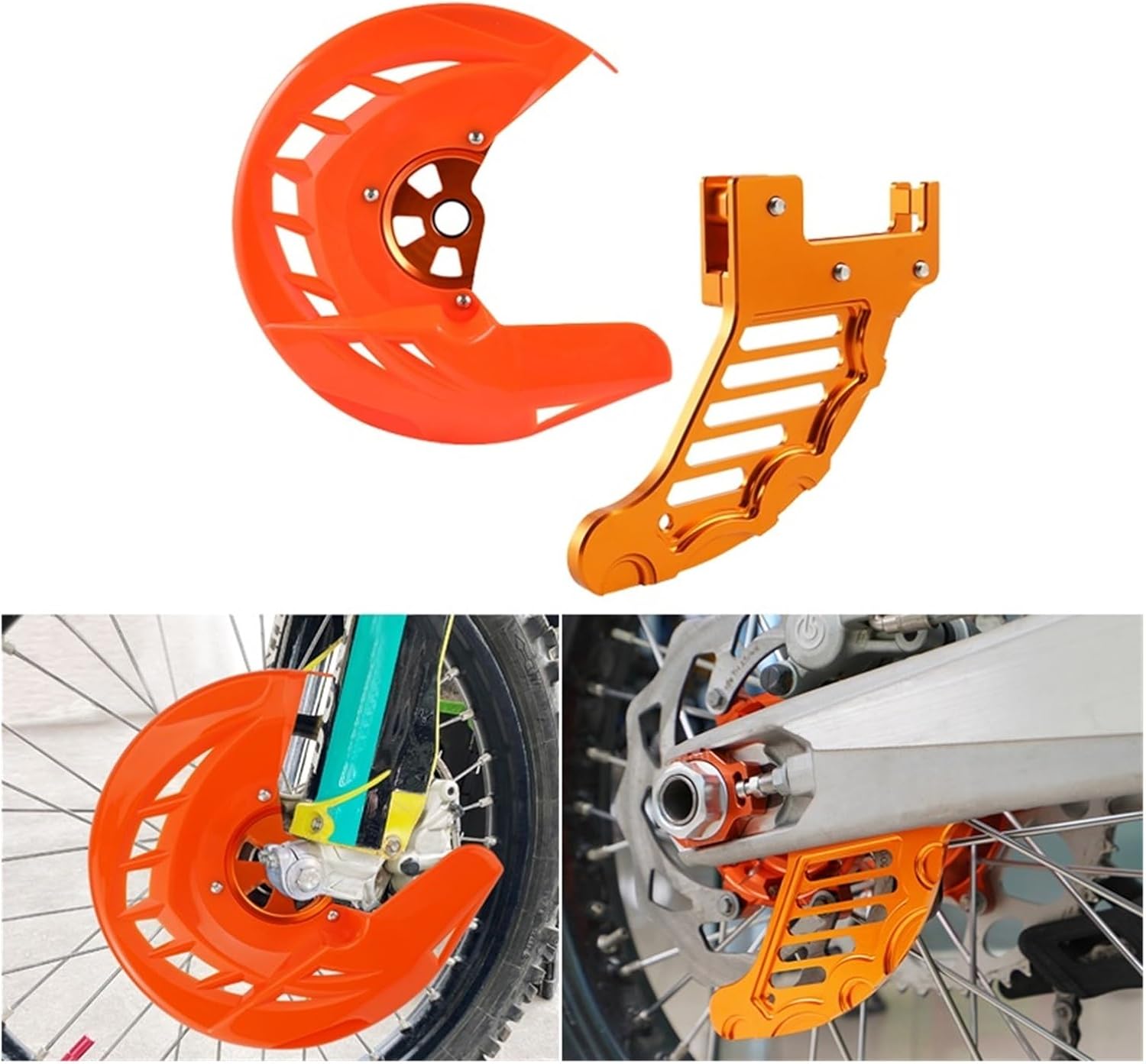 Compatible with KTM TPi EXC 300 2016-2023 Front Rear Brake Disc Guard EXC-F 350 EXC-F 450 SX 125 SXF 450 XC XCF XCW 500 SIX Days(Front 1)