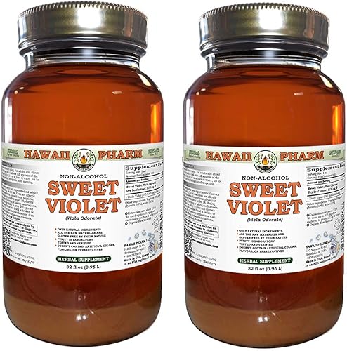 Miniatura 9 de Sweet Violet - Extracto líquido sin alcohol, violeta dulce (Viola Odorata), suplemento de hierbas naturales de glicerita de hoja seca, Hawaii Pharm,