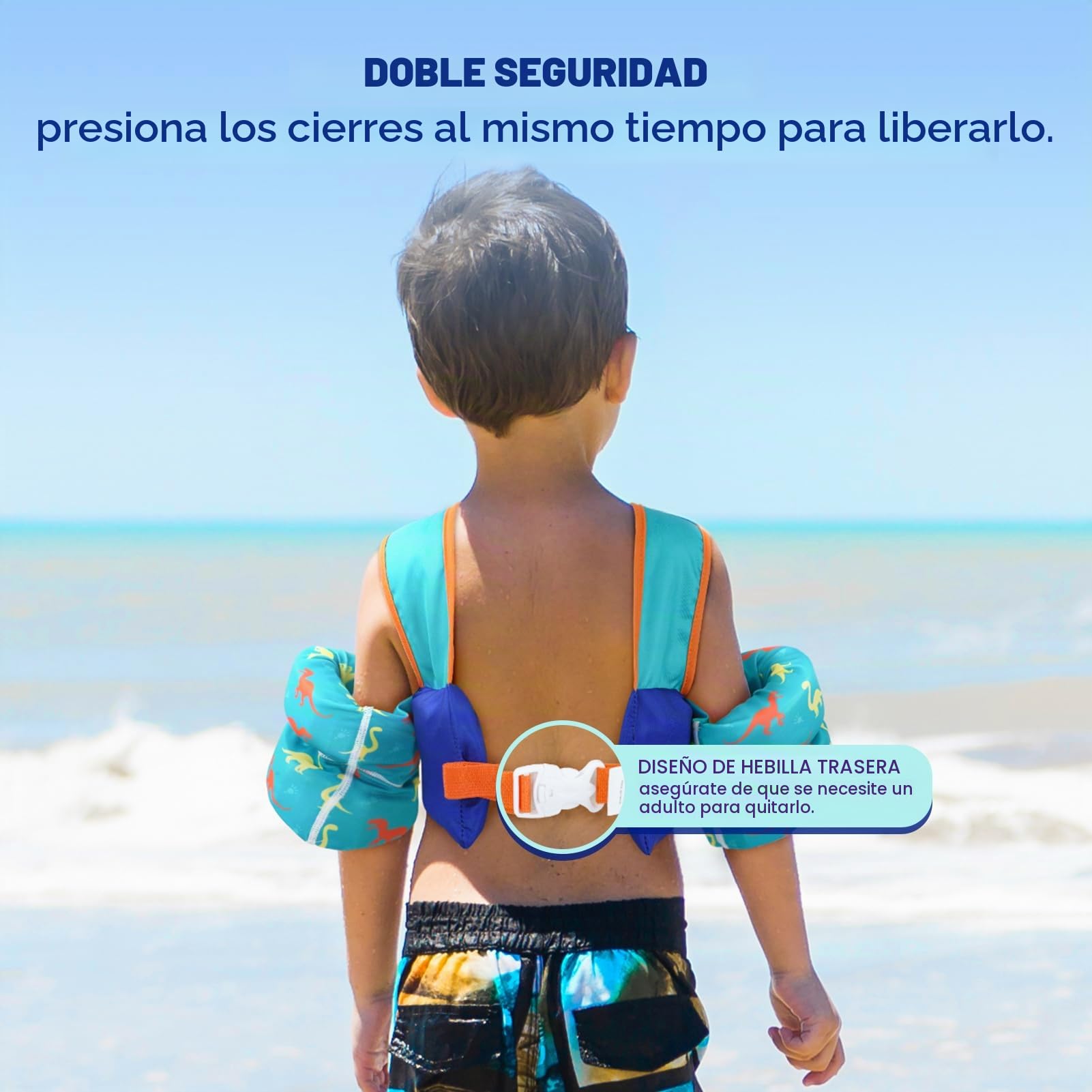 Zeraty Chaleco de natación Infantil Niños Flotadores Los niños nadan Brazo Banda con arnés de Hombro Brazo Alas, Natación Ayudas Chaqueta para 20-50 lbs/2-6 años de Edad Niños/Niñas