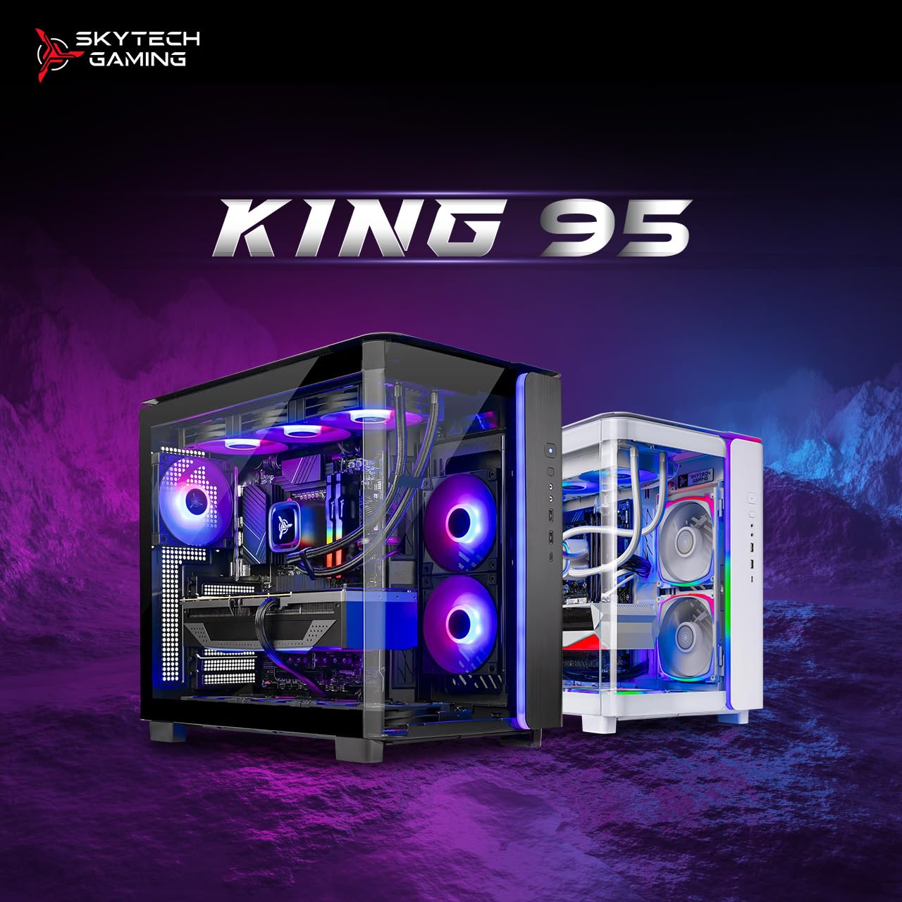 Skytech Gaming King 95 Gaming PC, AMD Ryzen 7 9850X3D 4.7GHz, NVIDIA RTX 5080 16GB VRAM, 2TB NVMe SSD, 32GB DDR5 RAM 6000, 850W Gold ATX 3 PSU, 360 ARGB AIO, Wi-Fi 5, Windows 11, Desktop image 9