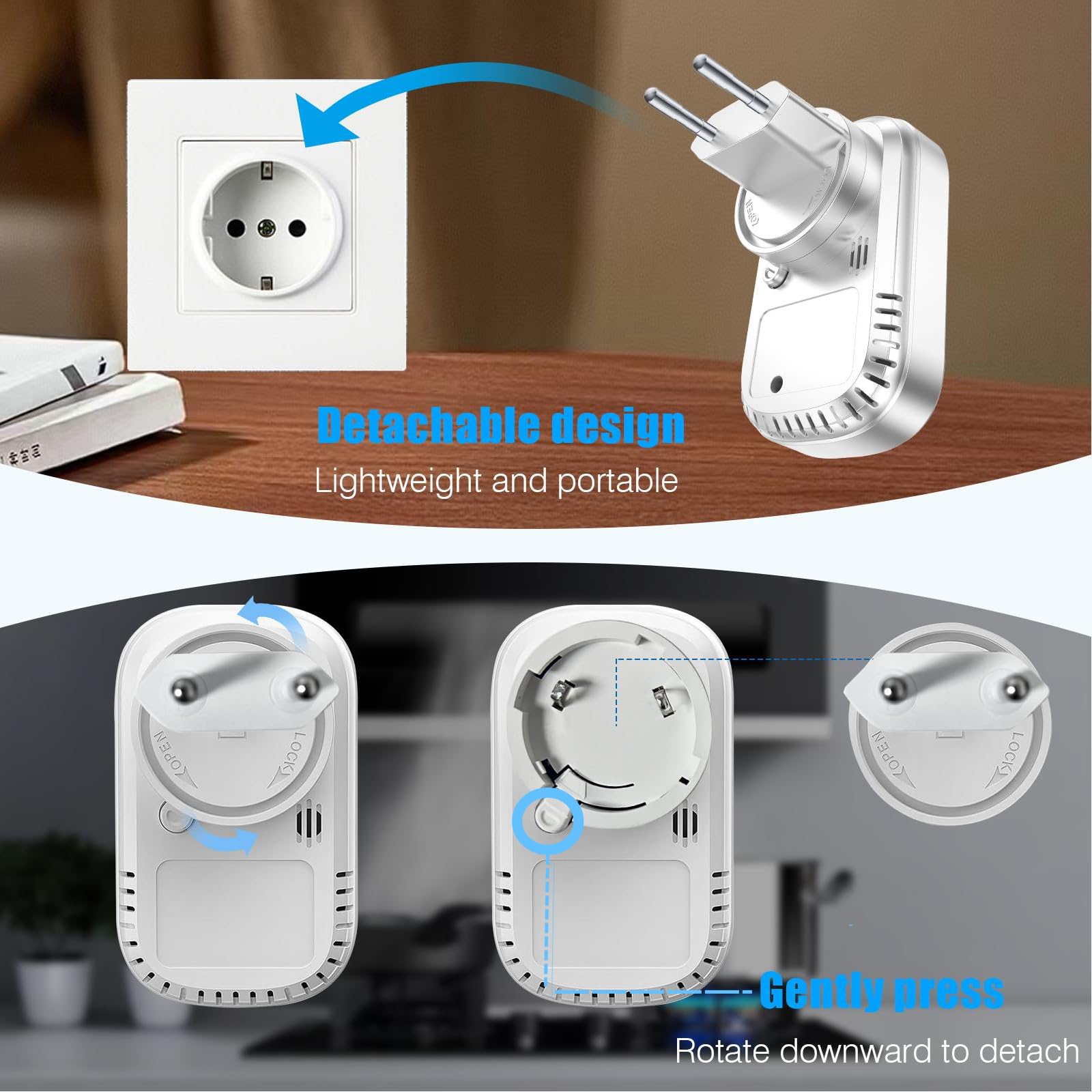 YOJOCK CO-Melder, Detector de Monóxido de Carbono 3-en-1 con Sensor de Temperatura y Humedad, Detector CO para Casa, Camper, Apartamento, Sótano, Taller y más, Certificado EN 50291 (Blanco)