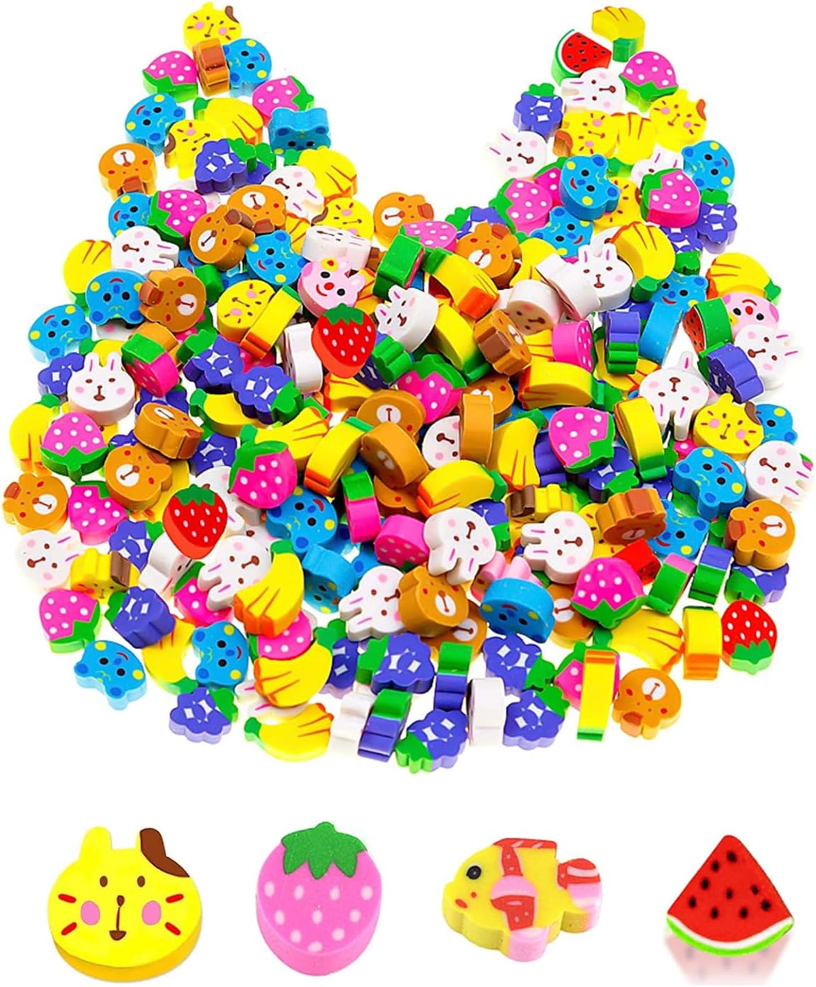 50 Pieces Mini Erasers for Students, Novelty Animal Erasers, Small