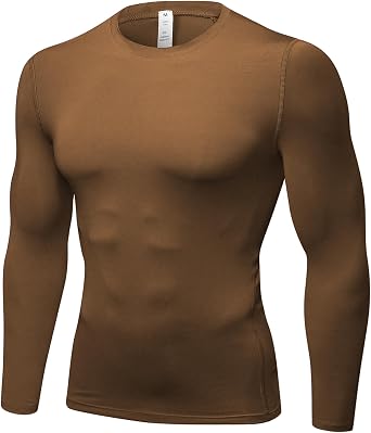 SPVISE Mens Athletic Compression Shirts Long Sleeve Workout T-Shirt Rash Guard Base Layer Top Basketball Undershirt Cool Dry