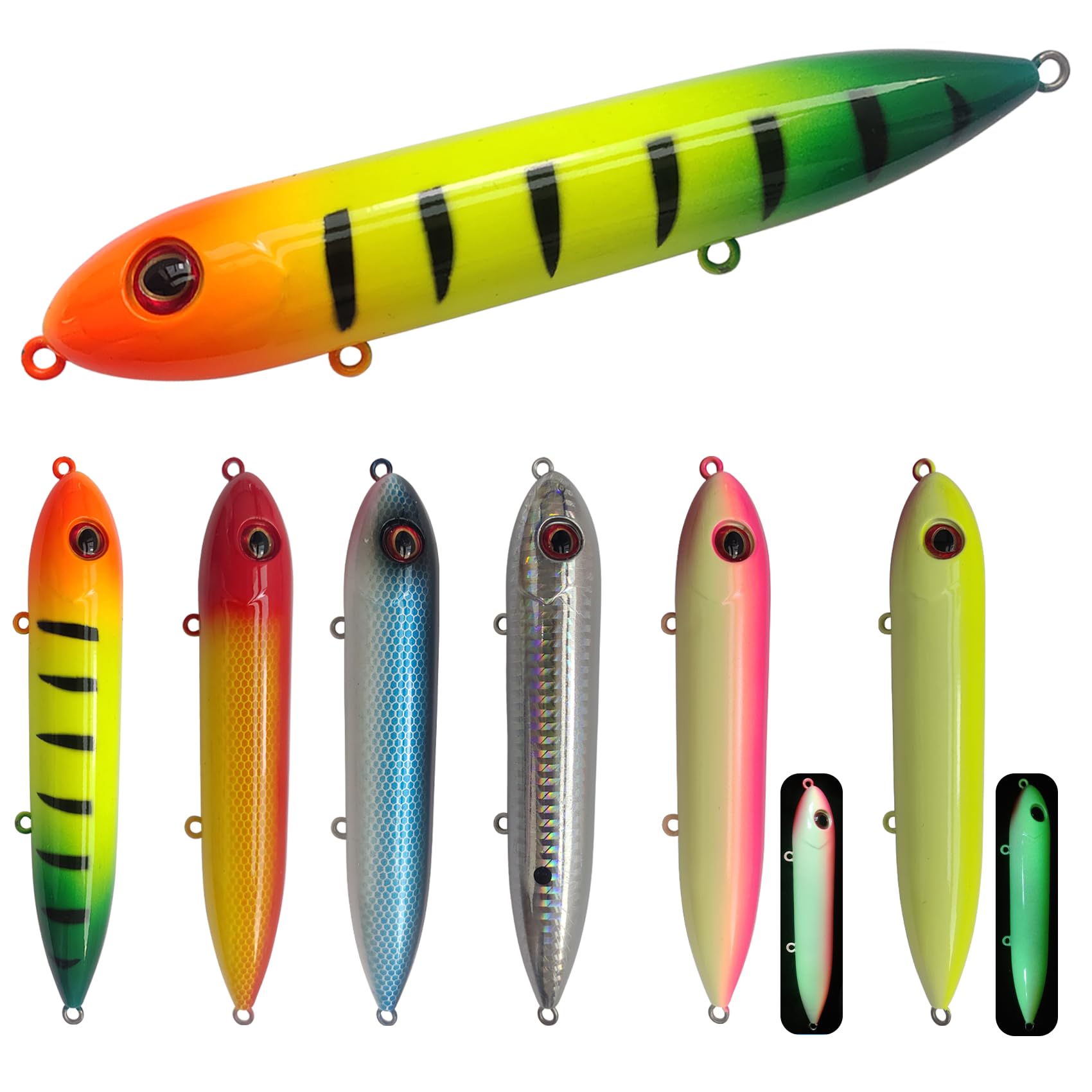 EUPHENG Extra Large 5-Inch Catfsh Rattling Line Float Lure for Catfishing, Demon Dragon Style Peg, 6-PCS