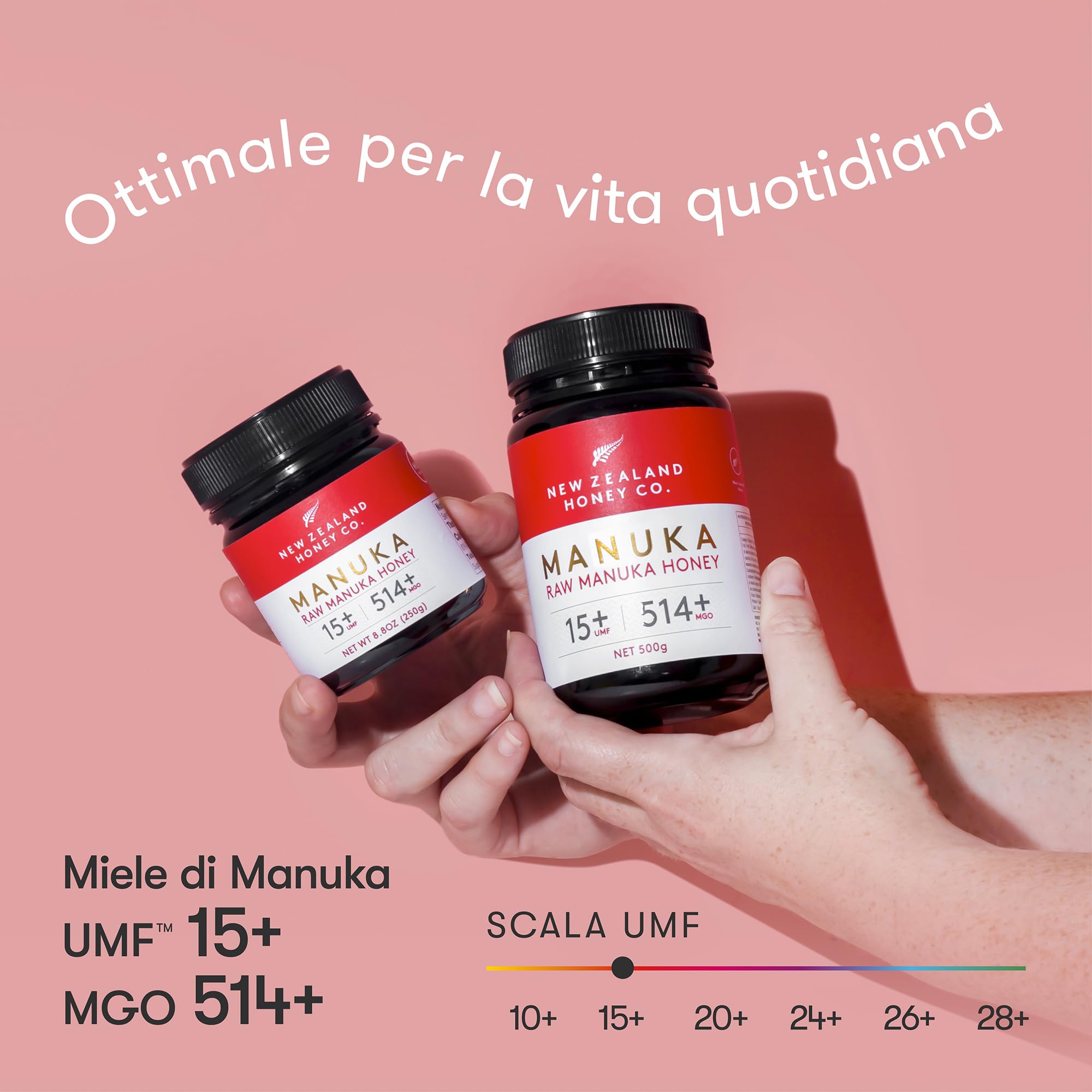 New Zealand Honey Co. Miele di Manuka MGO 514+ / UMF 15+ | Attivo e lordo | Prodotto in Nuova Zelanda | 250g