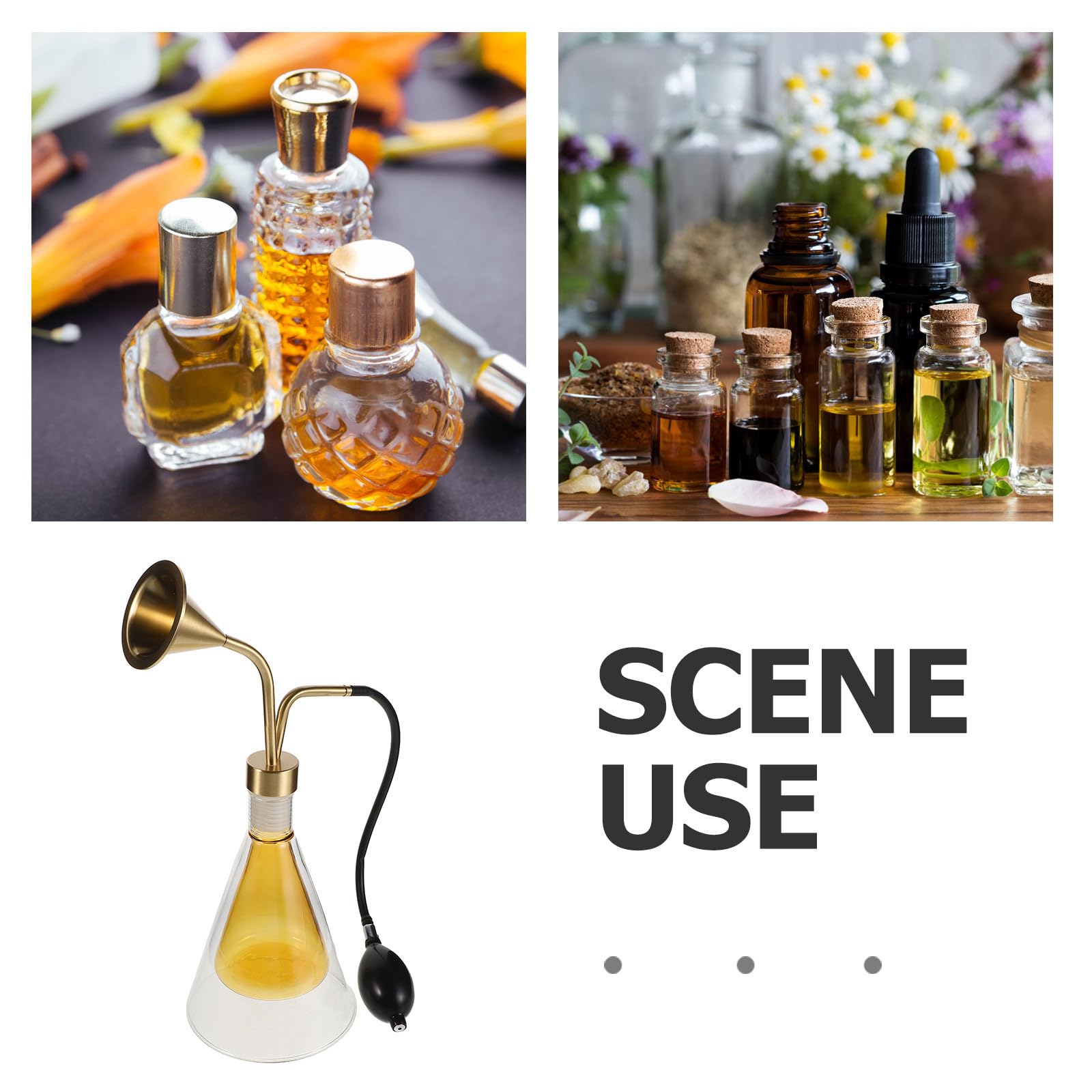 Ciieeo Aromatherapie Flasche aus Glas Aromaflasche mit Langem Pumpspender Leicht Bewahrt den Originalduft für Reisen und Spa für Kaffeebohnen und Parfüms Zufällige Farbe