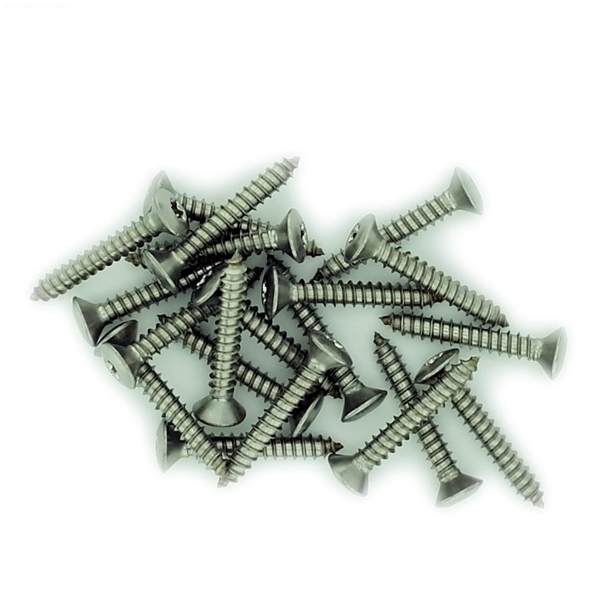 Singularity Supplies Silver No.7 X 0.75 (3.9Mm X 19Mm) Tx Raised Countersunk Self-Tapping Screw - Stainless Steel (A2) (Pack Of 20)