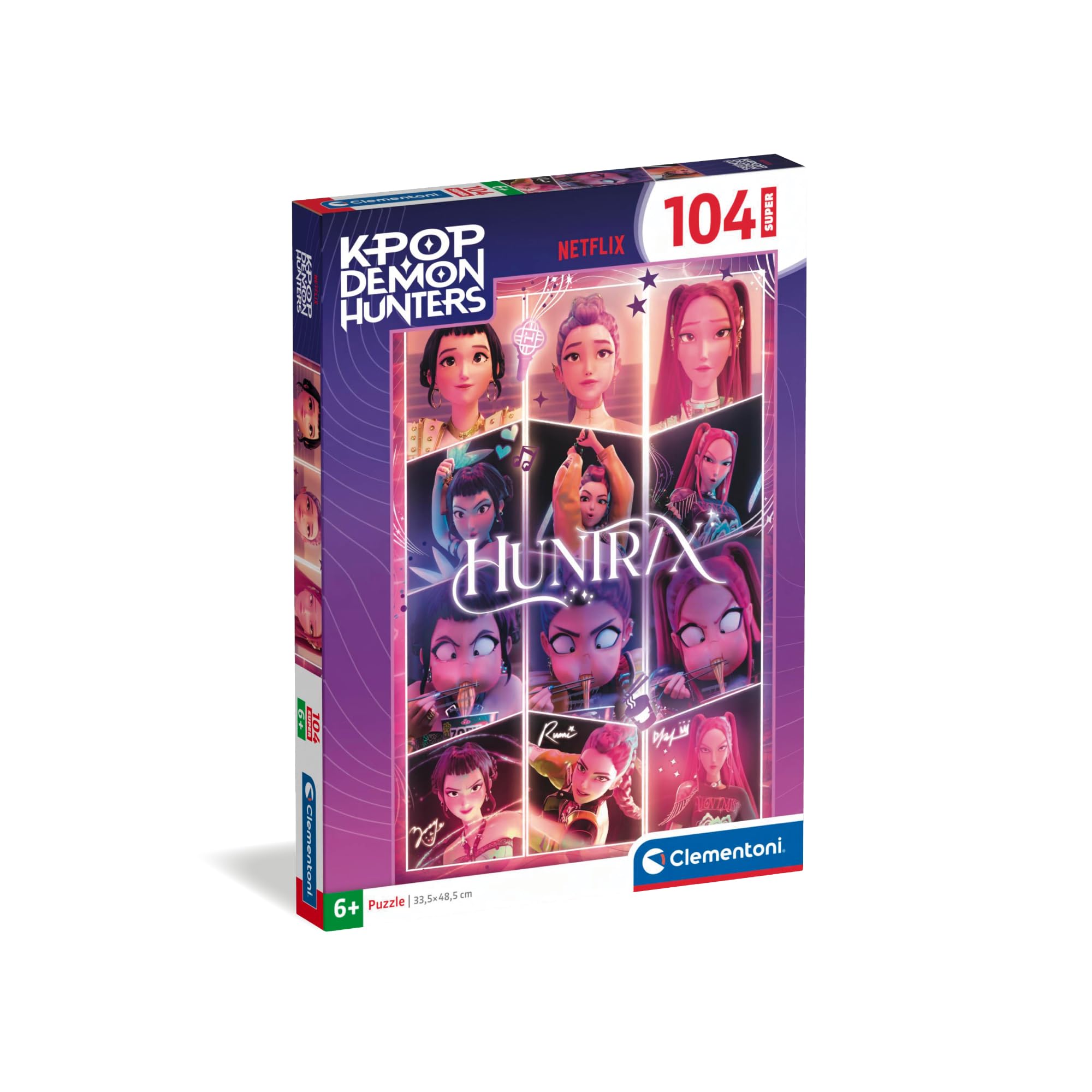 Clementoni KPOP Demon Hunters 104 Piece Super Puzzle for Kids Age 6+, Made in Italy, Fun and Educational Screen Free Play, Builds Focus, Problem Solving and Fine Motor Skills, Creative Gift