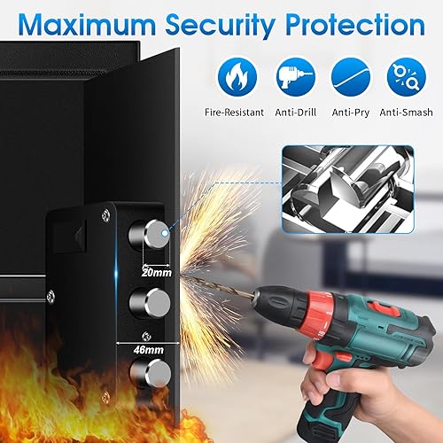 Miniatura 2 de Caja de seguridad ignífuga de 2.2 pies cúbicos para el hogar, teclado electrónico digital, caja de seguridad de acero con estante extraíble, cable