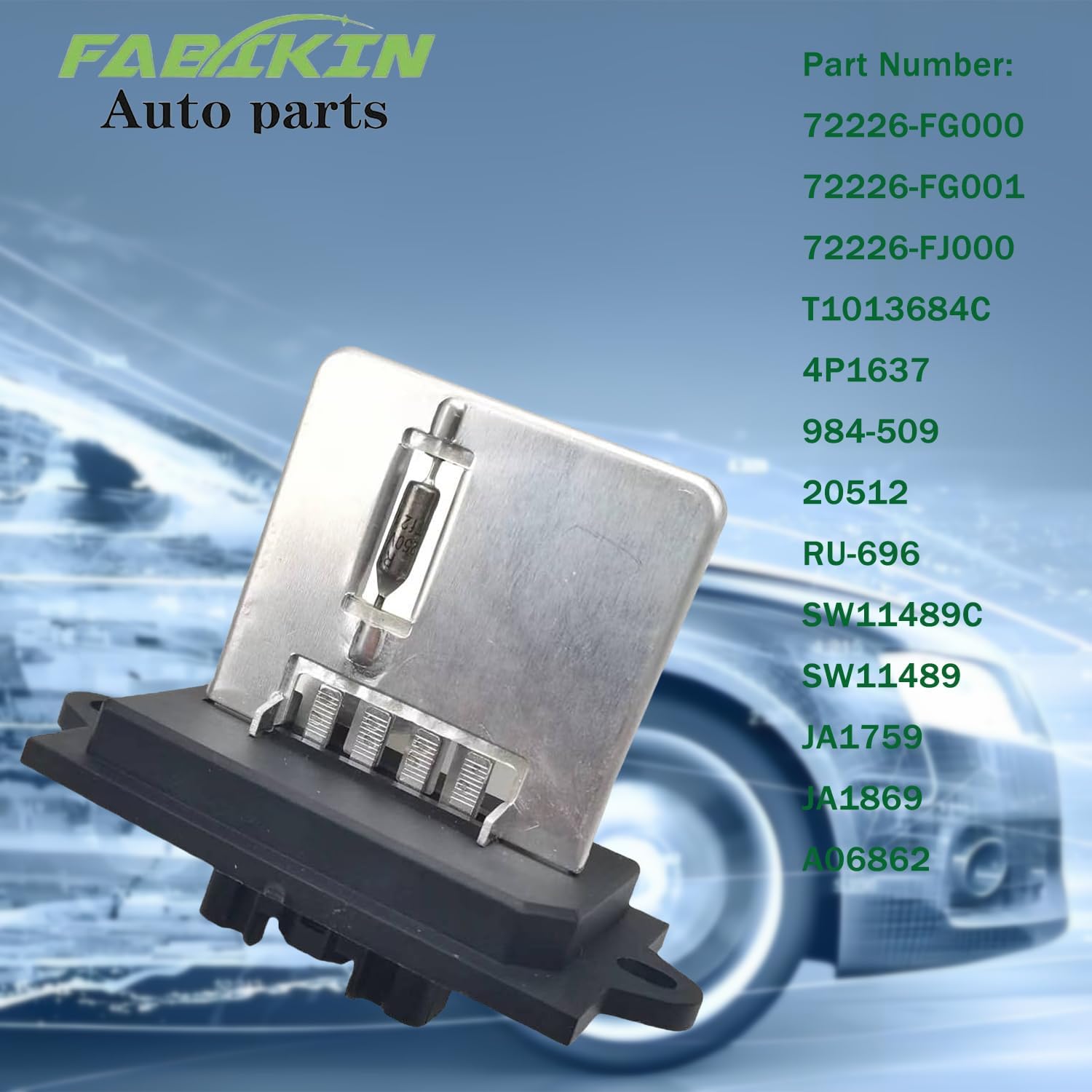NEW Heater Blower Motor Resistor for 2008-2018 Subaru ‎4P1637,72226FG001,72226FJ000,T1013684C, 20512, A06862, JA1759, 984-509, JA1869, SW11489C, SW11489, RU-696.