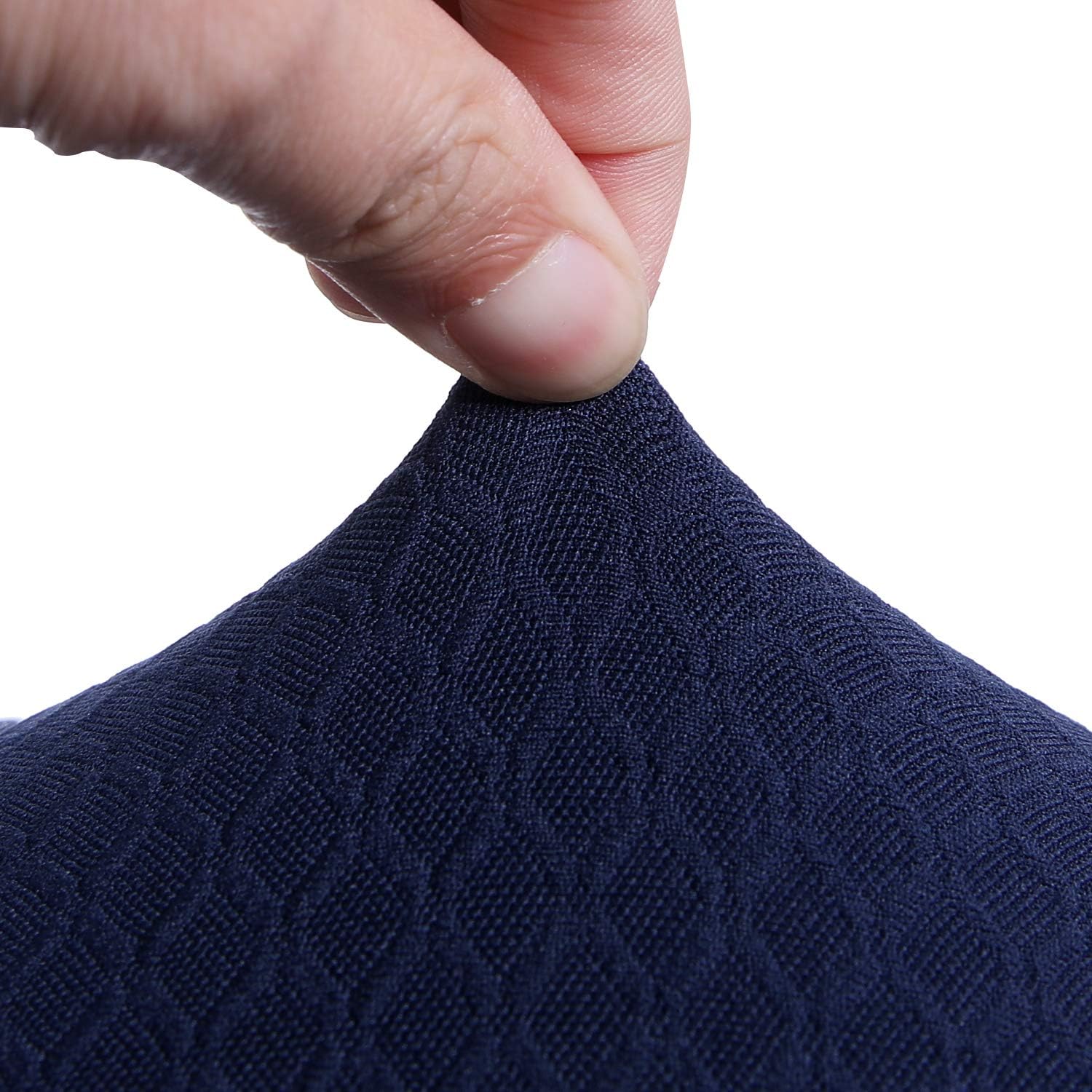 Up To 60% OFF Homaxy Premium Jacquard Dining Room Chair Seat Covers, Washable Spandex Stretch Dinning Chair Upholstered Cushion Cover, Waffle Slipcover Protectors with Ties - Set of 2, Navy Blue