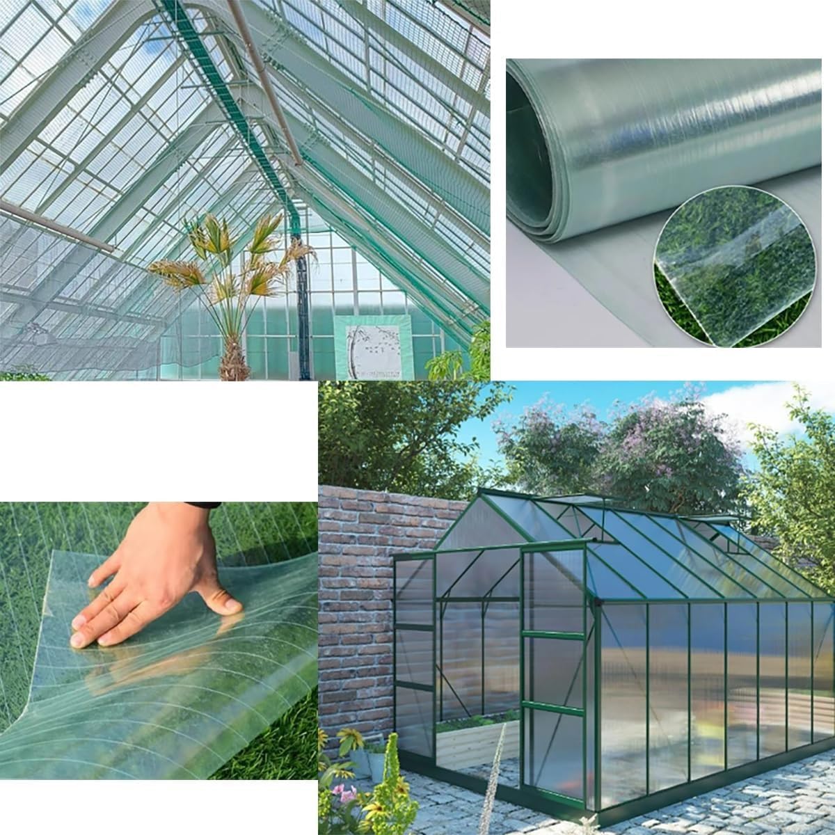 Clear Polycarbonate Roofing Sheets, Rainproof Insulation Transparent Plastic PC Sheet Waterproof Cuttable for Roof Farming Gardening Agriculture Courtyards Canopy(1.2x8m/3.94x26.24ft)