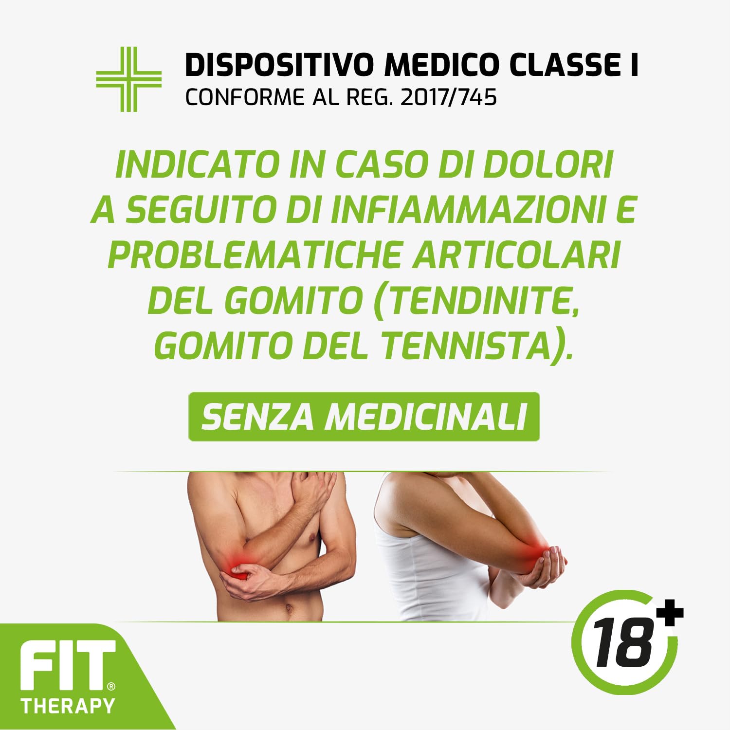 FIT Therapy – Cerotti Antidolorifici e Antinfiammatori Gomito - Per Epicondilite, Tendinite, Borsite, Artrosi - NON SCALDA, Impermeabile, Senza Farmaci, Dura 5 Giorni (10 Cerotti)
