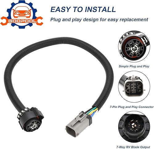 Miniatura 3 de 55243 Arnés de cableado de remolque de 7 pines compatible con Ford F250 F350 F450 F550 Super Duty 1999 2000 2001