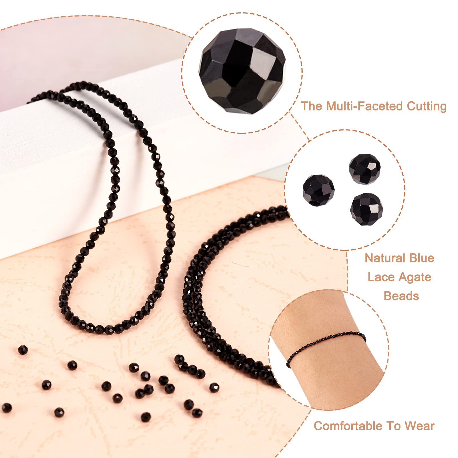 Perline Curative Rotonde Sfaccettate Con Spinello Nero Naturale - Foto 11