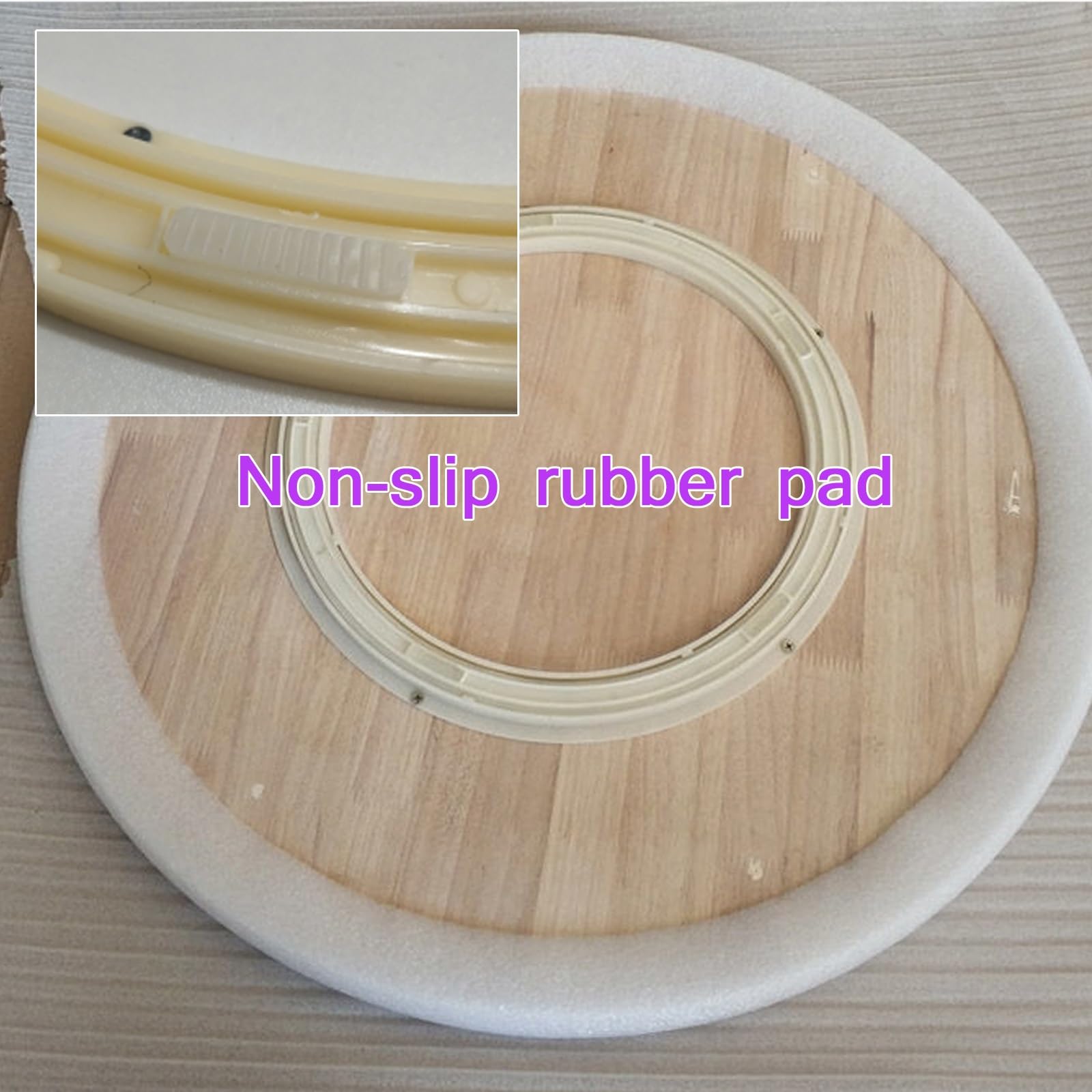 SAGIDAR 360° Plateau Rotatif D'affichage, Assiette De Service Rotative Ronde, Plat Rotatif en Bois, Pas Facile À Incliner, Base en ABS, pour Les Réunions De Famille, Les Fêtes d'anniversaire