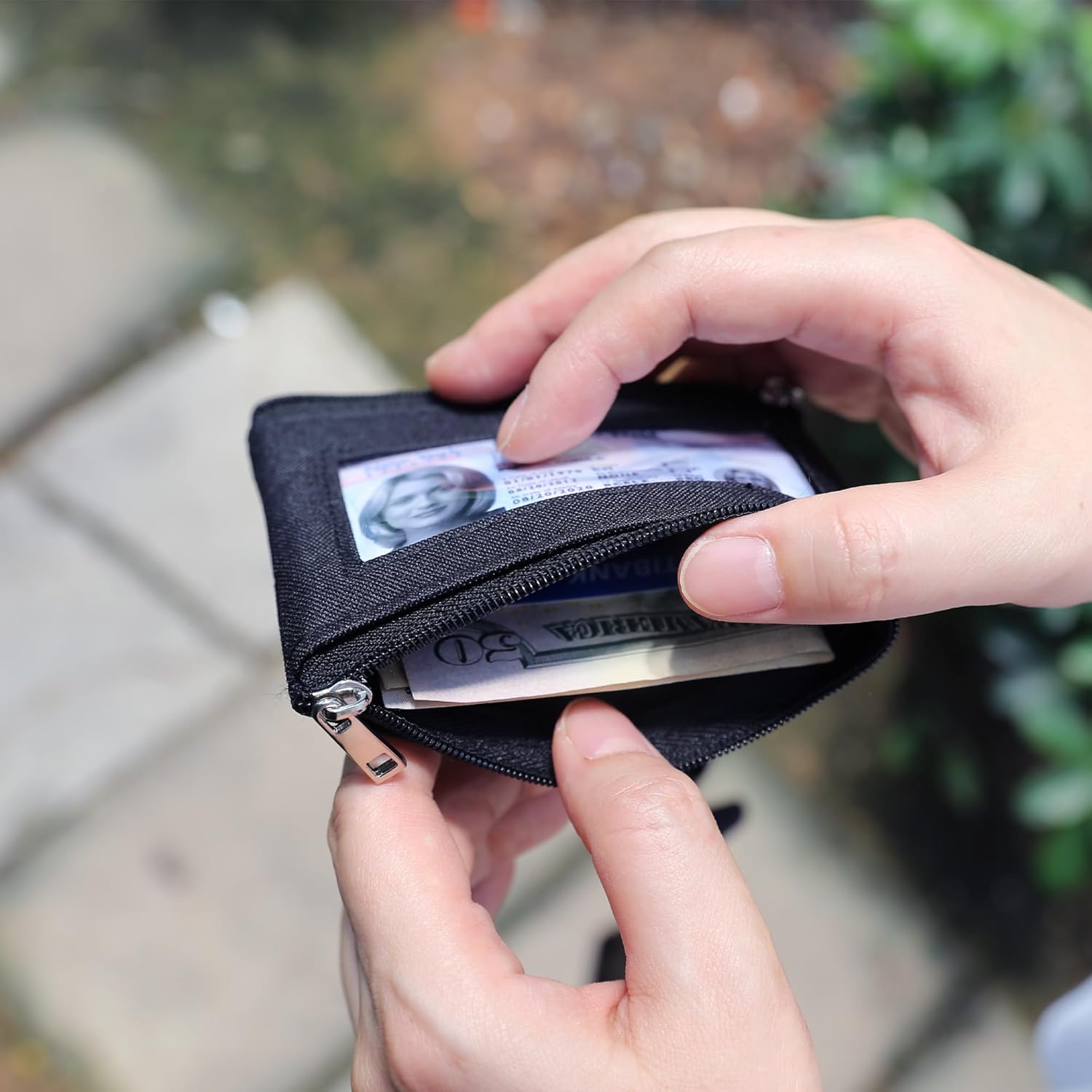 WONDERFUL FLOWER ID Card Holder Breakaway Lanyard, Nylon Lanyard Wallet, Zip ID Case Water Resistance, Keychain Coin Purse for Cards, Badges, Cash, Work, Travel, Cruise, Teachers, Students, Women, Men - Image 5