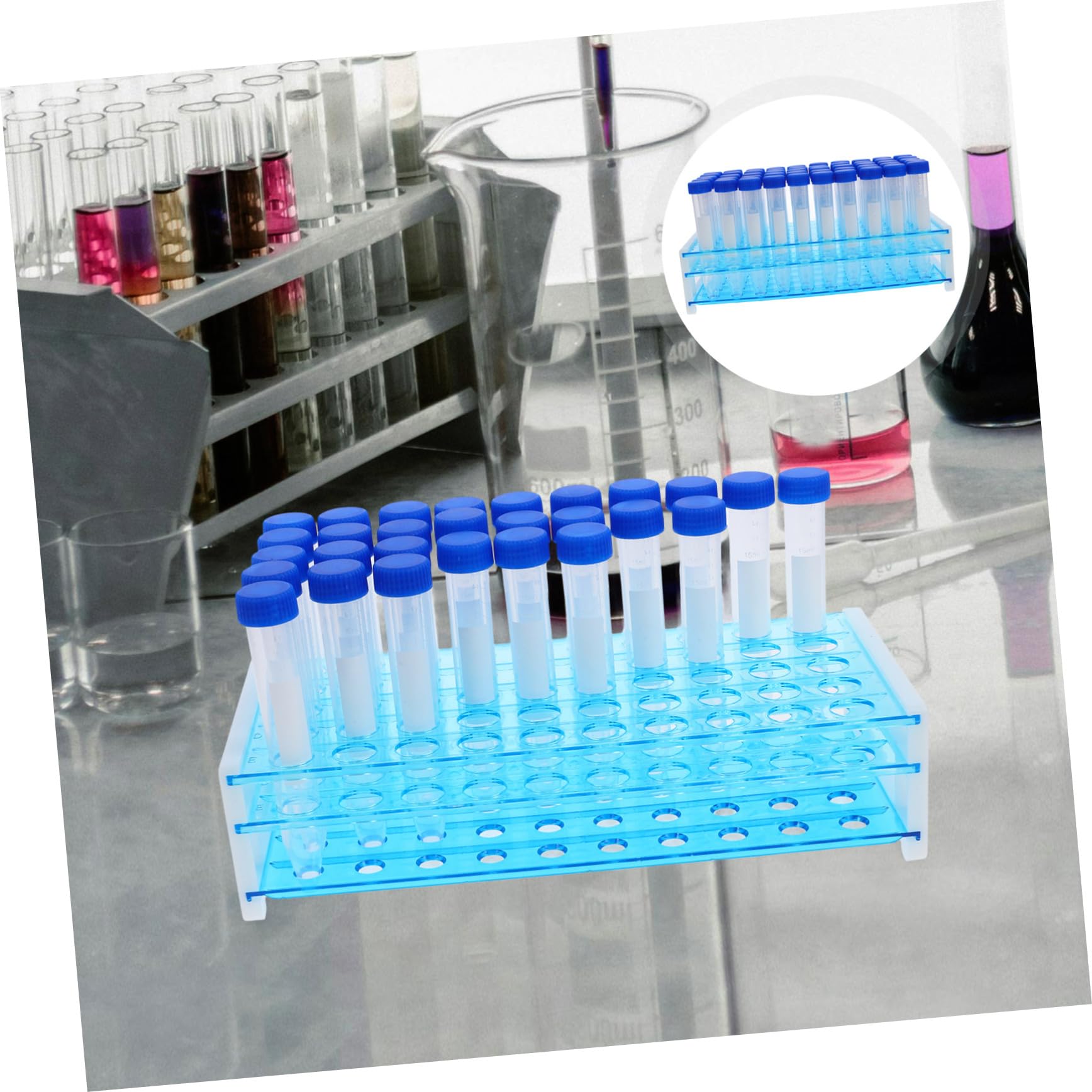 Gatuida 100piezas Gradillas para Tubos de Ensayo Tubos de Centrífuga de Ensayo de Plástico para Laboratorio para Experimentos Científicos y Uso Laboratorio