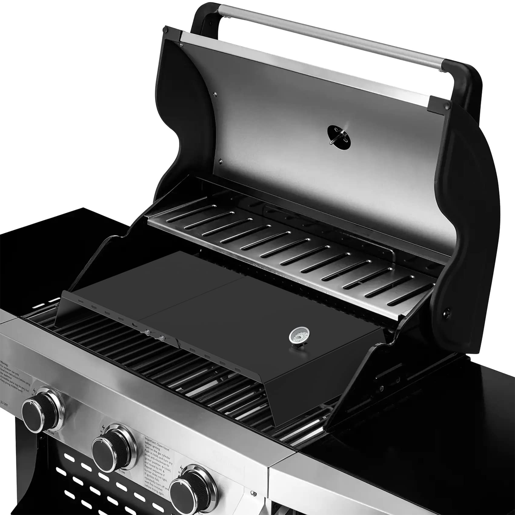 Onlyfire Inserto per Pizza Regolabile per Barbecue a Gas con Termometro 53-78 cm