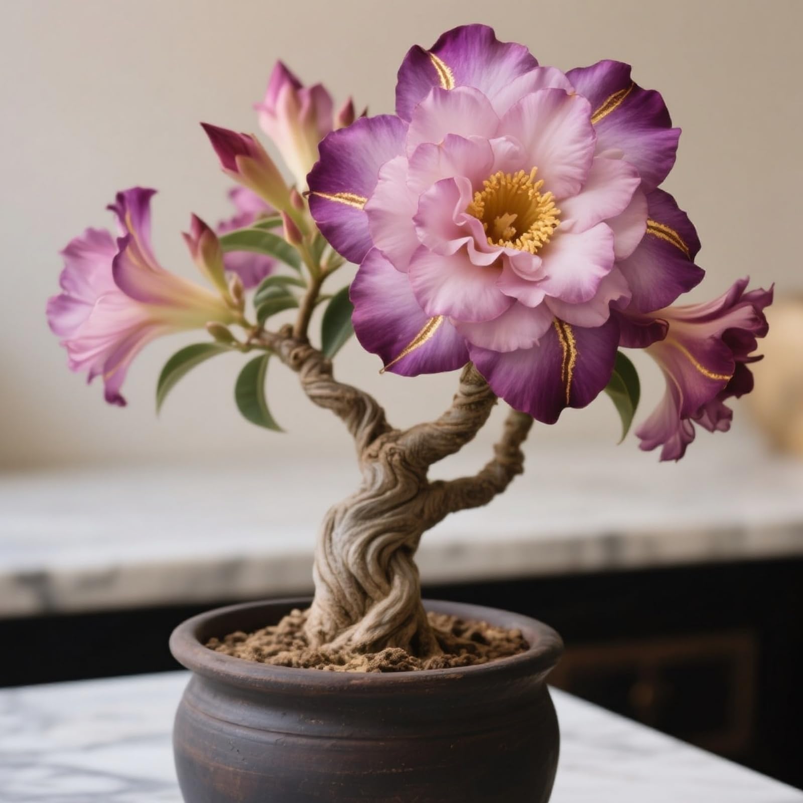 Imperial Desert Rose Bulbs in Bulk UK- Hardy Perennial, Timeless Elegance & Breathtaking Blooms - Perfect for Stunning Garden Displays-3 Rhizome-G