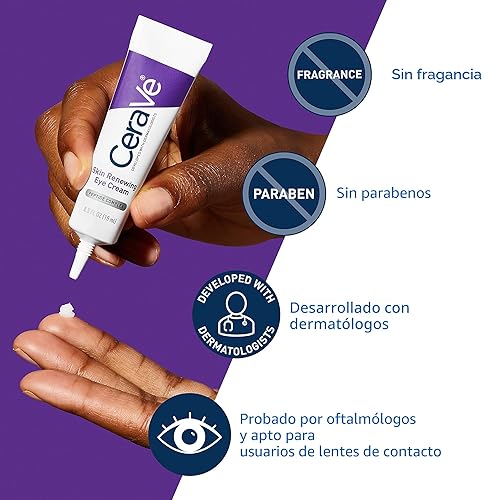 Miniatura 4 de CeraVe Crema de Ojos Renovadora de Piel para Arrugas, Crema para debajo de los Ojos con Péptidos + Cafeína + Niacinamida, para Arrugas y Patas