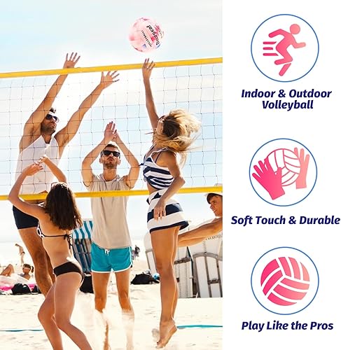 Miniatura 4 de Voleibol, voleibol, tamaño oficial 5 pelota de voleibol de playa, voleibol suave al tacto, para interiores y exteriores