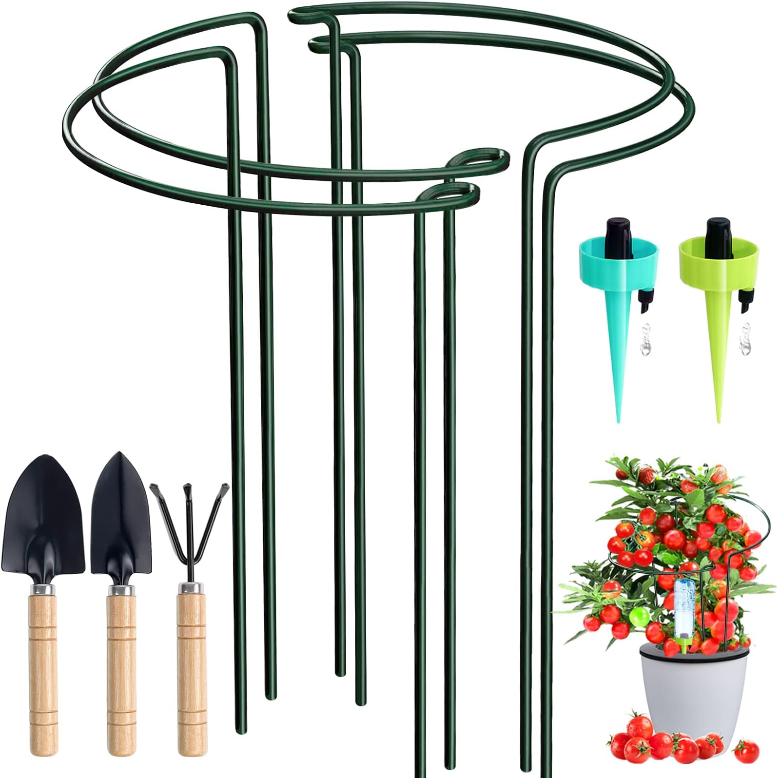 Humbgo Metal Plant Supports for Garden 8 Pack 25×40cm Half Round Plant Support Stakes garden