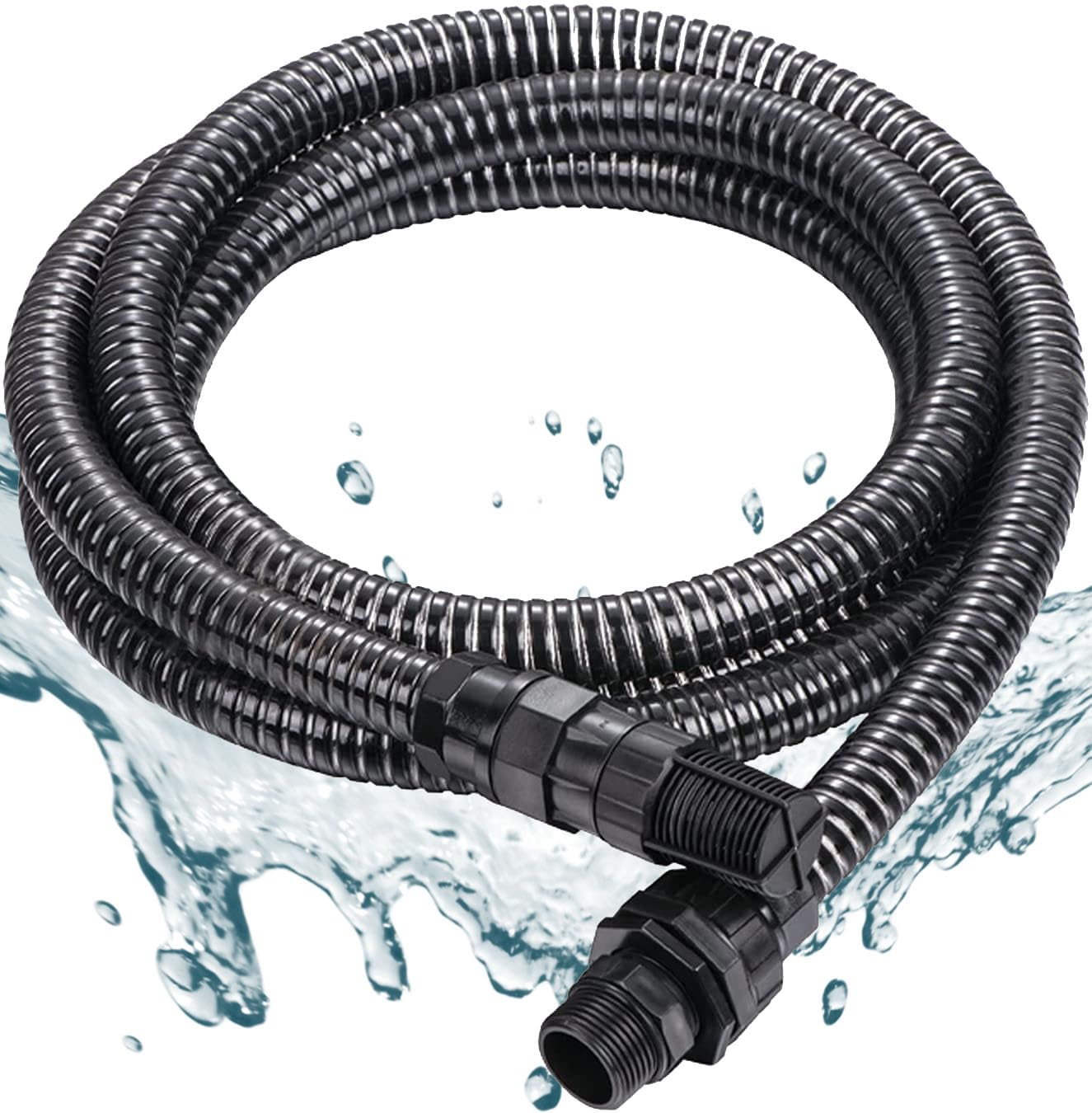 FLUENTPOWER 13FT x 1" Suction Hose Kit Including Check Valve and NPT 1 ...