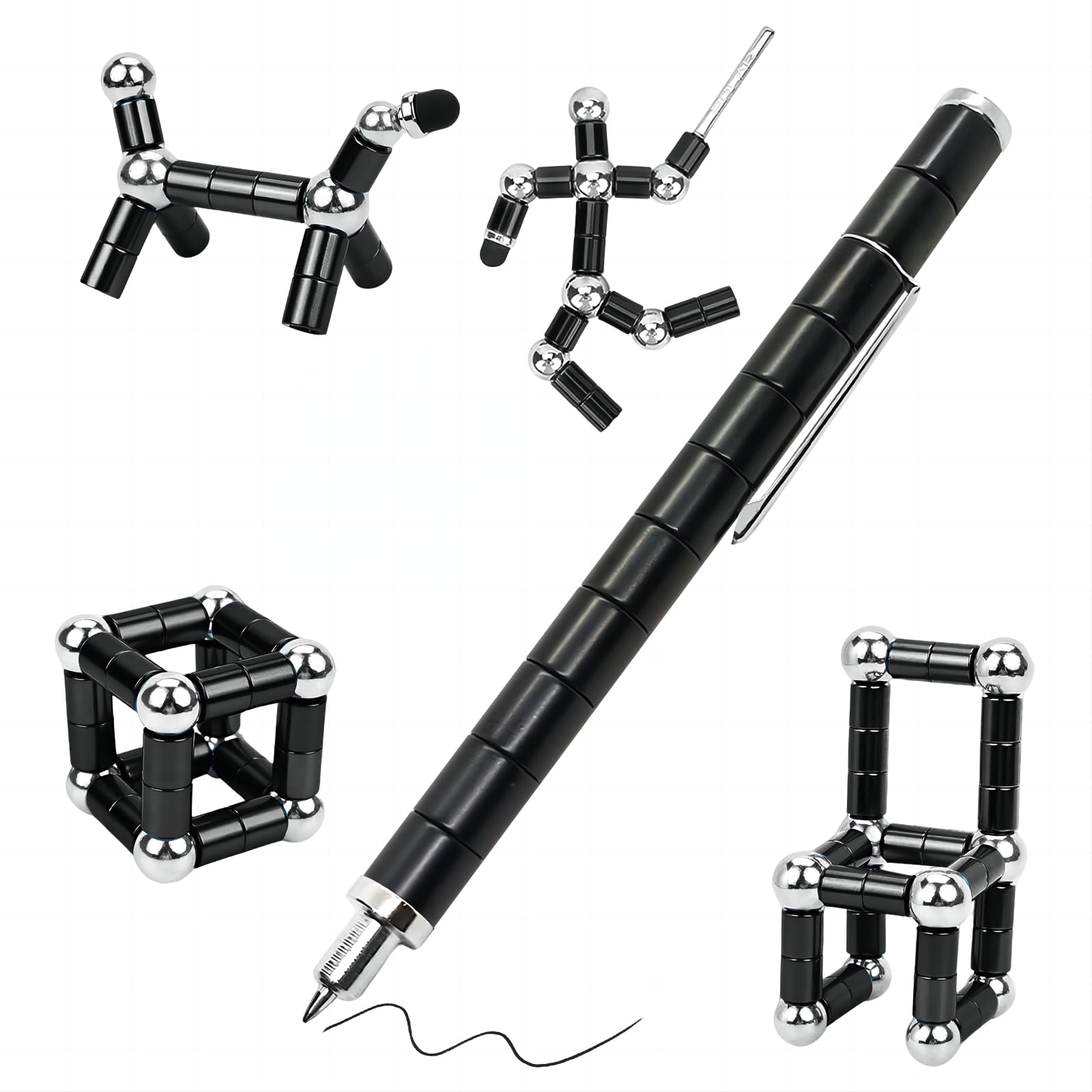 Fidget Toys Adult, Magnetic Fidget Pen, Magnet Pen for Boys, Fun Christmas Easter Basket Stuffers Cool Gifts for Teens(Black)