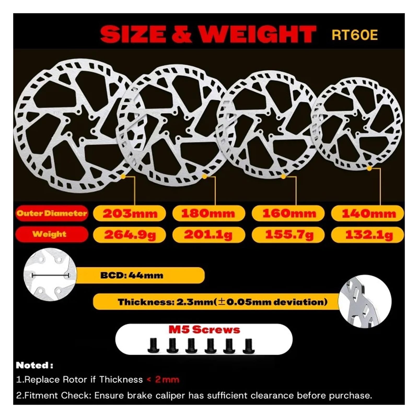 Disco freno bici 140/160/180/203/220mm bicicletta in acciaio inossidabile | Parti della bicicletta del rotore del freno a disco for mountain bike