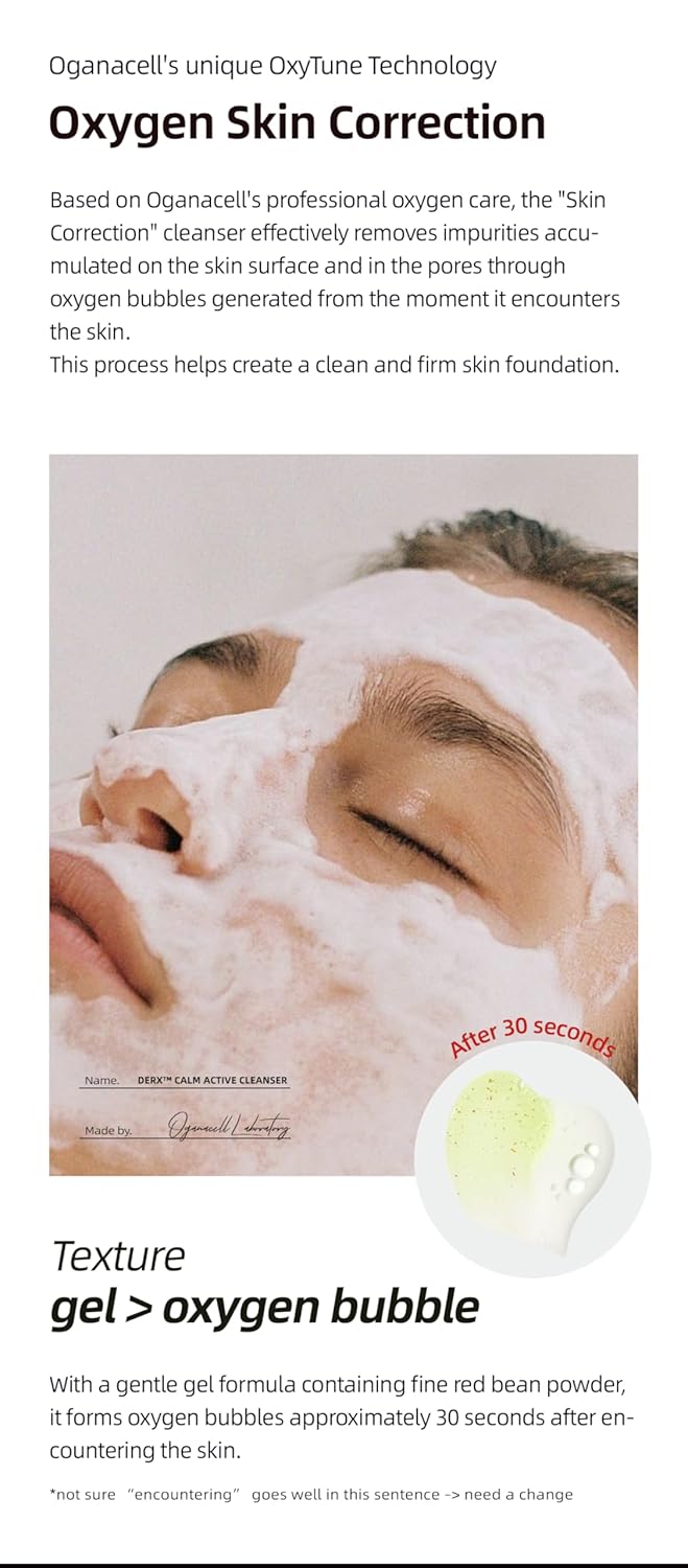DERX Facial Cleanser for Sensitive & Oily Skin – Calm Cleansing Foam with Plant Tannin, Redness Relief & Oil Control, Oxygen Bubble Technology, Korea Skincare (120ml/4.05 fl.oz.) - Image 3