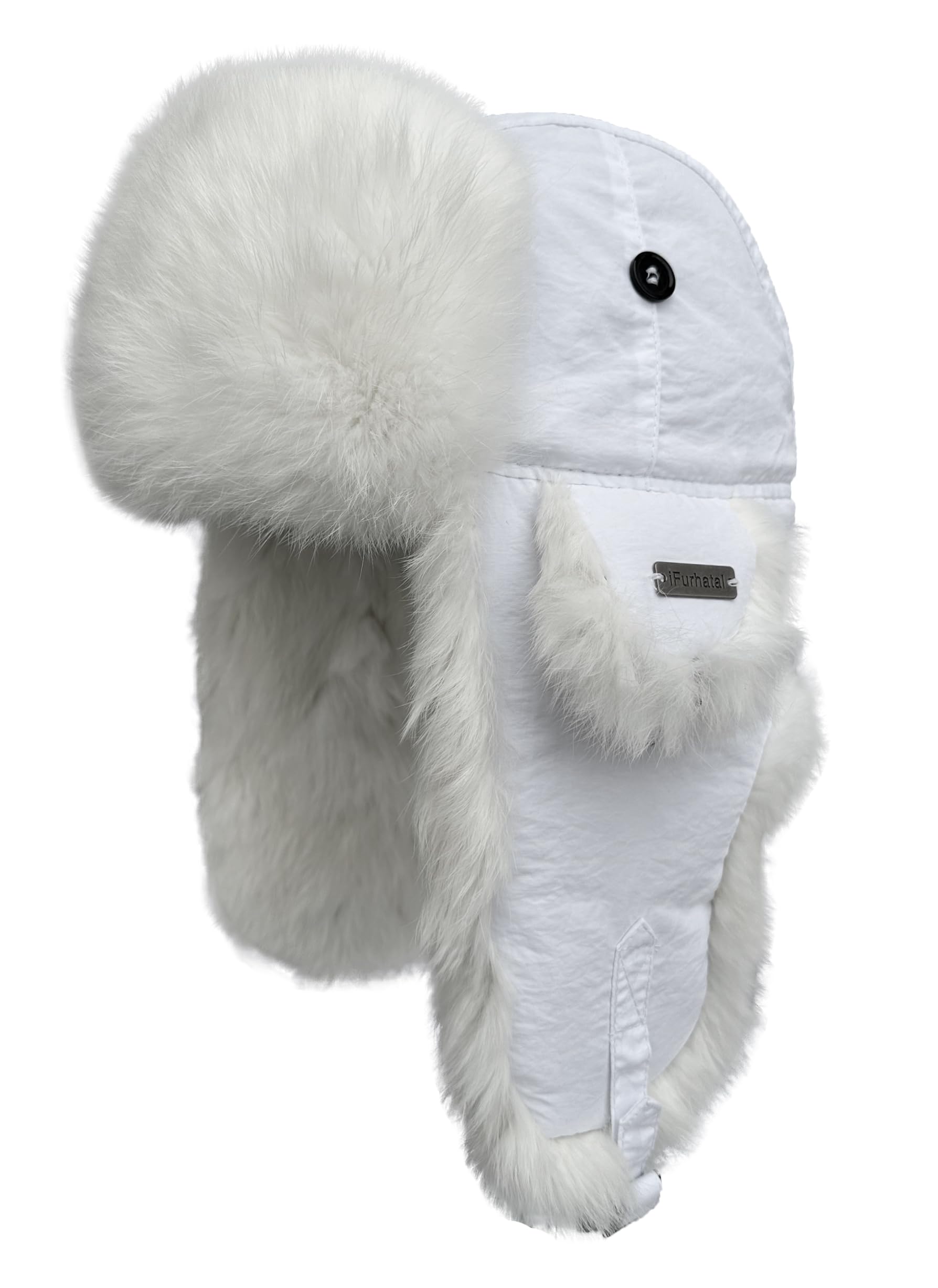 Winter Trapper Hat for Men Women 100% Real Rabbit Fur Russian Fur Winter Ushanka Hat Men Aviator Hat Mens Trapper Hat