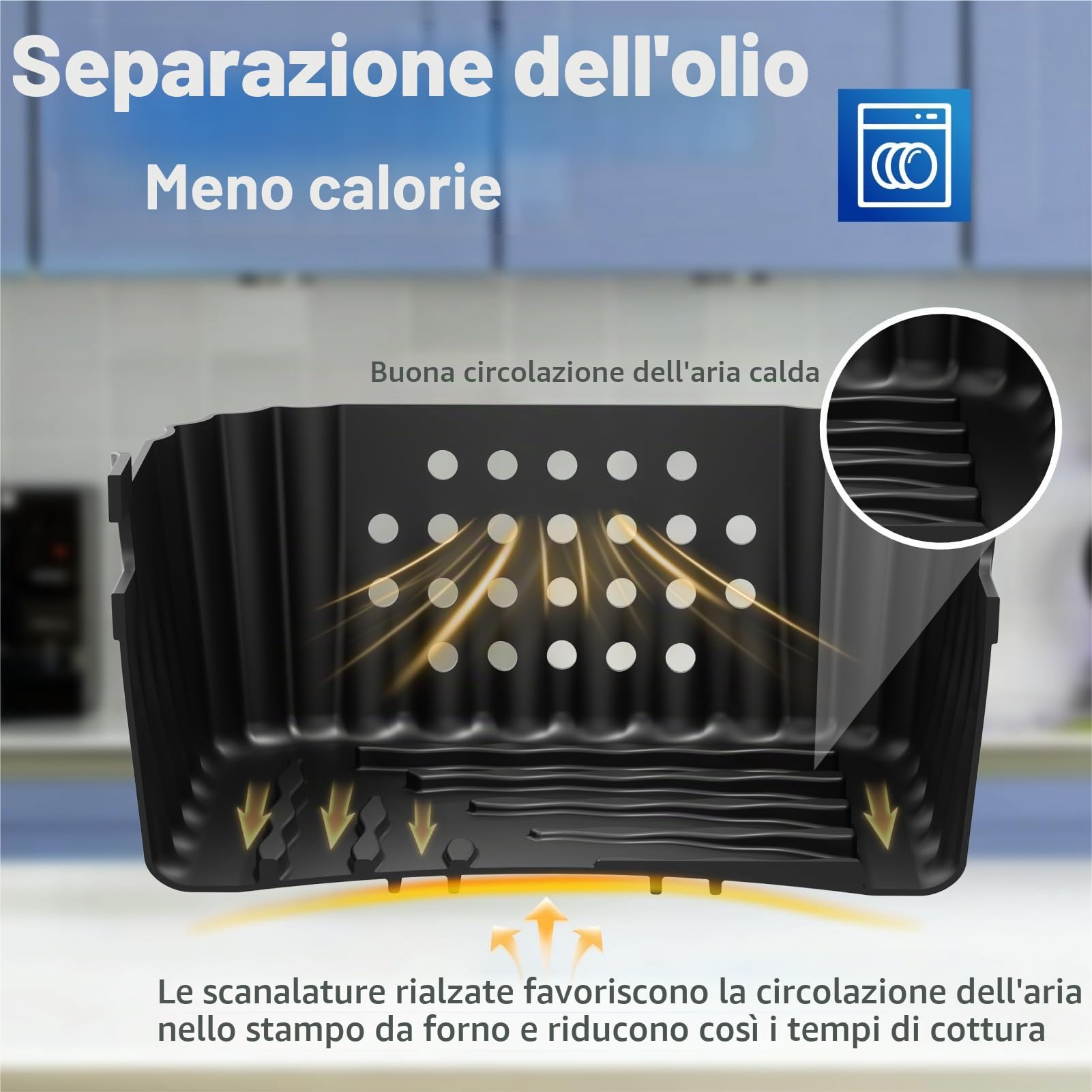 Accessori per friggitrice ad aria calda Philips Airfryer 4000 Series 10L | Stampo in silicone per friggitrice ad aria calda, riutilizzabile, per Philips Stacked Dual Basket Airfryer NA460
