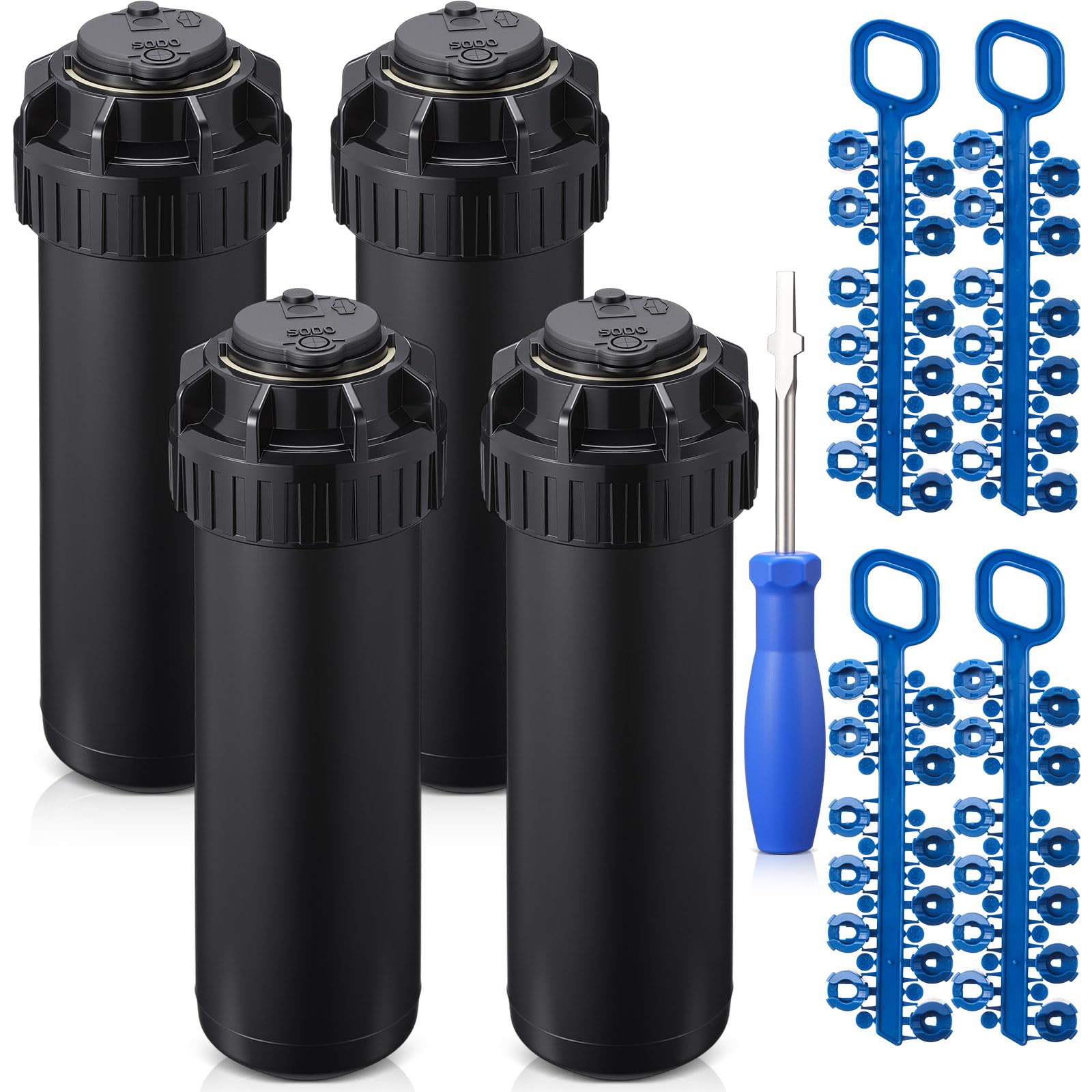Photo 1 of Chicmount 6 Pack Sprinkler Heads with Screwdriver Set, 5000 Gear Drive In-Ground Rotor Heads,3/4 Inch Pop-Up Lawn Garden Irrigation Sprinkler System, 25° to 360° Pattern, 25-50ft Spray Distance