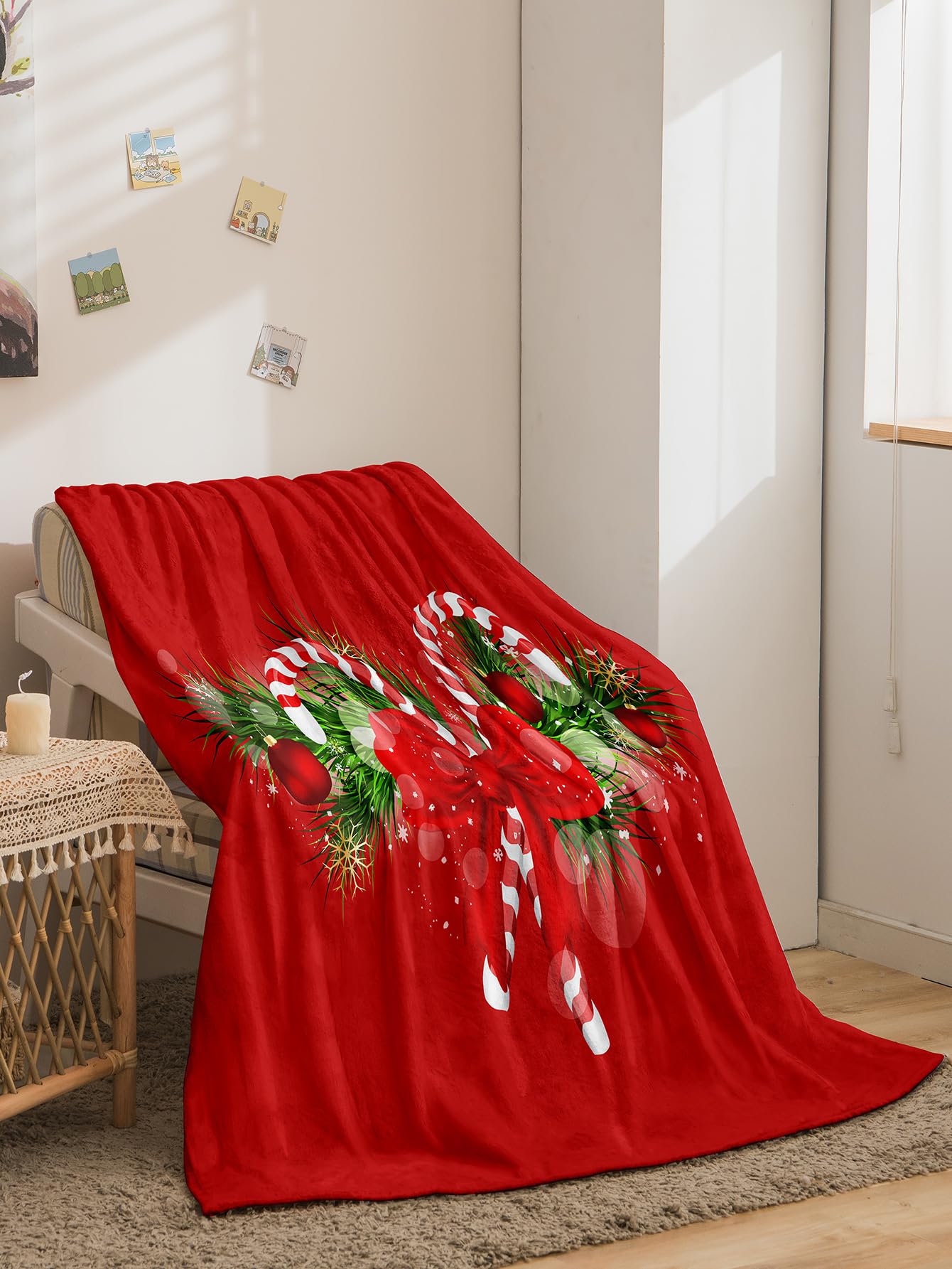 BCJMKDX Blanket, Throw Blanket Red Fleece Fluffy Super Warm Cozy(220x240cm)