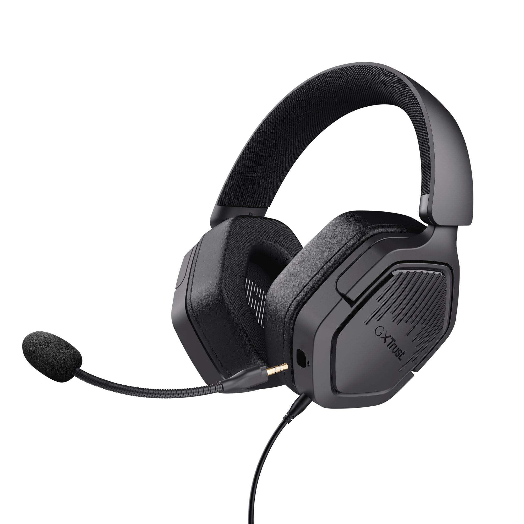 GXTrust Ravox słuchawki gamingowe PS5 PS4 Switch PC Smartfon 3.5mm, czarne | przetworniki 50mm, odpinany mikrofon, headset dla gracza, przewodowy zestaw słuchawkowy wokółuszny, biały